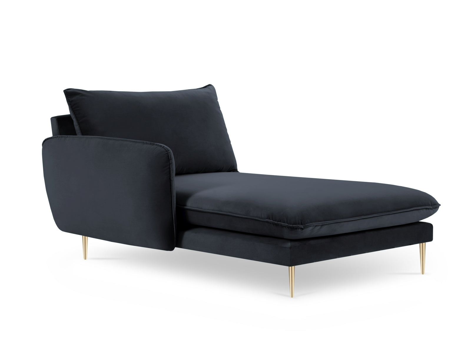 Stilvolles Vienna Velour Sofa Chaise Lounge links 110cm von Cosmopolitan Design. Hochwertiger Velours, ideal für entspannte Momente und modernes Ambiente.