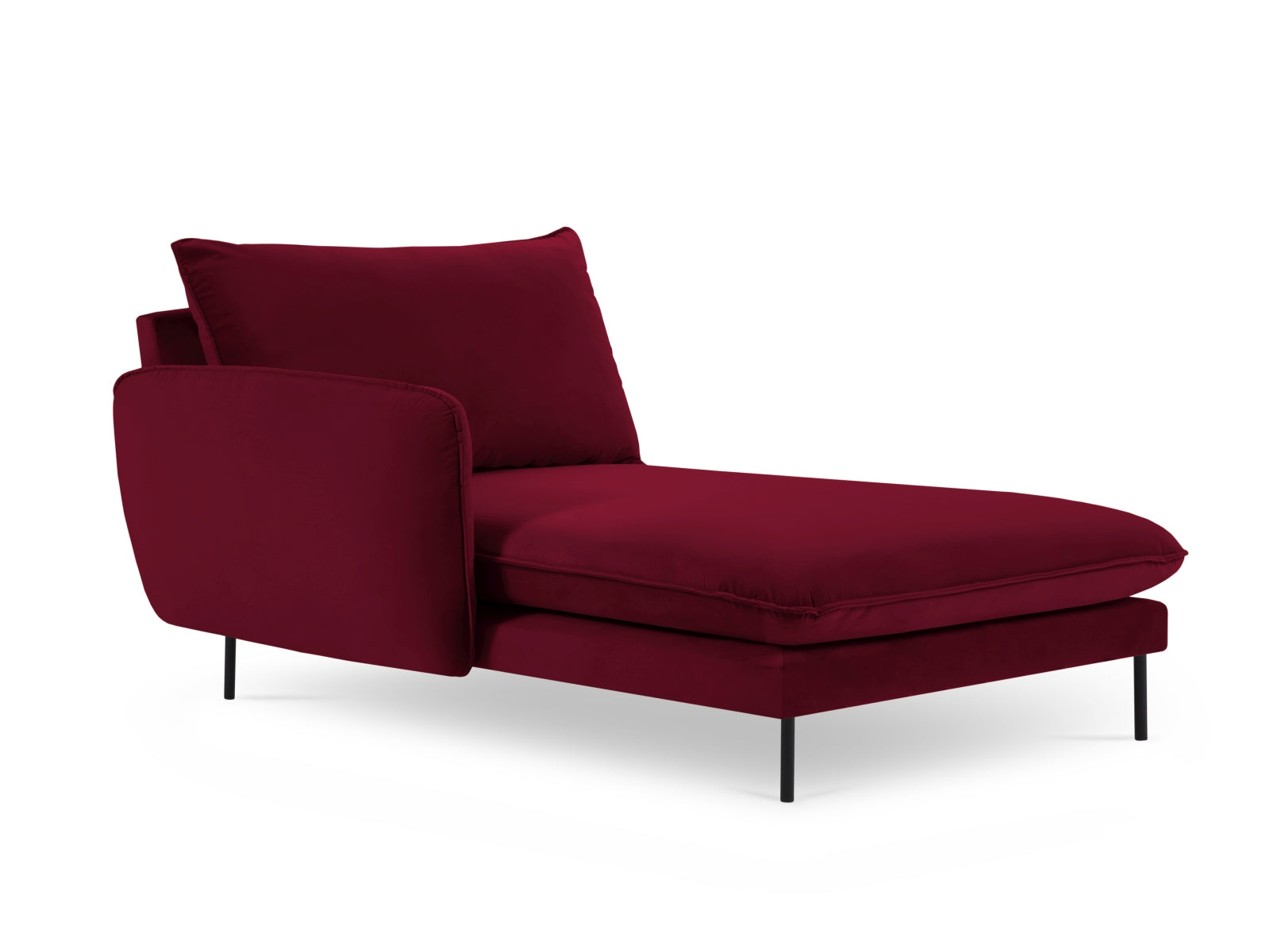 Erleben Sie das Vienna Velour Sofa Chaise Lounge links von Cosmopolitan Design – ein stilvolles Möbelstück mit 110 cm Sitzfläche, das Eleganz und höchsten Komfort vereint.
