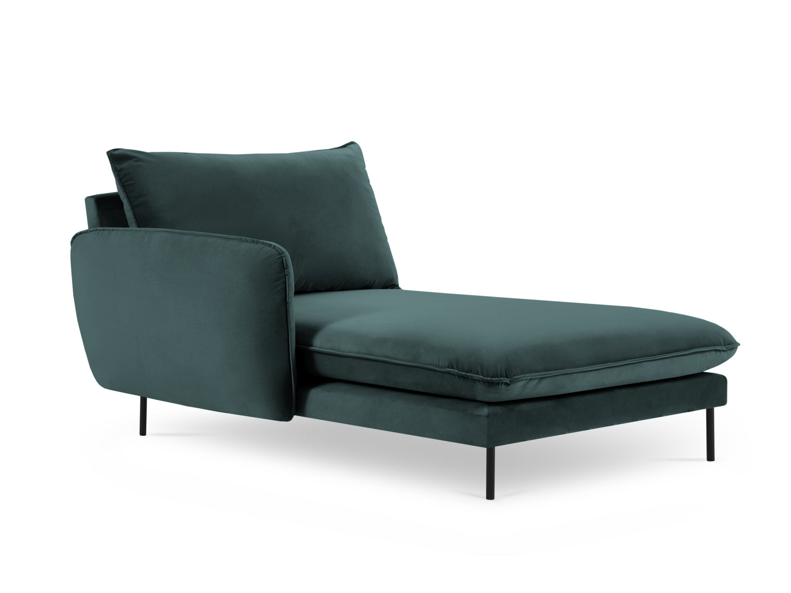 Stilvolles Vienna Velour Sofa Chaise Lounge links 110cm von Cosmopolitan Design. Komfortable Polsterung und edler Veloursstoff für Ihr Zuhause.