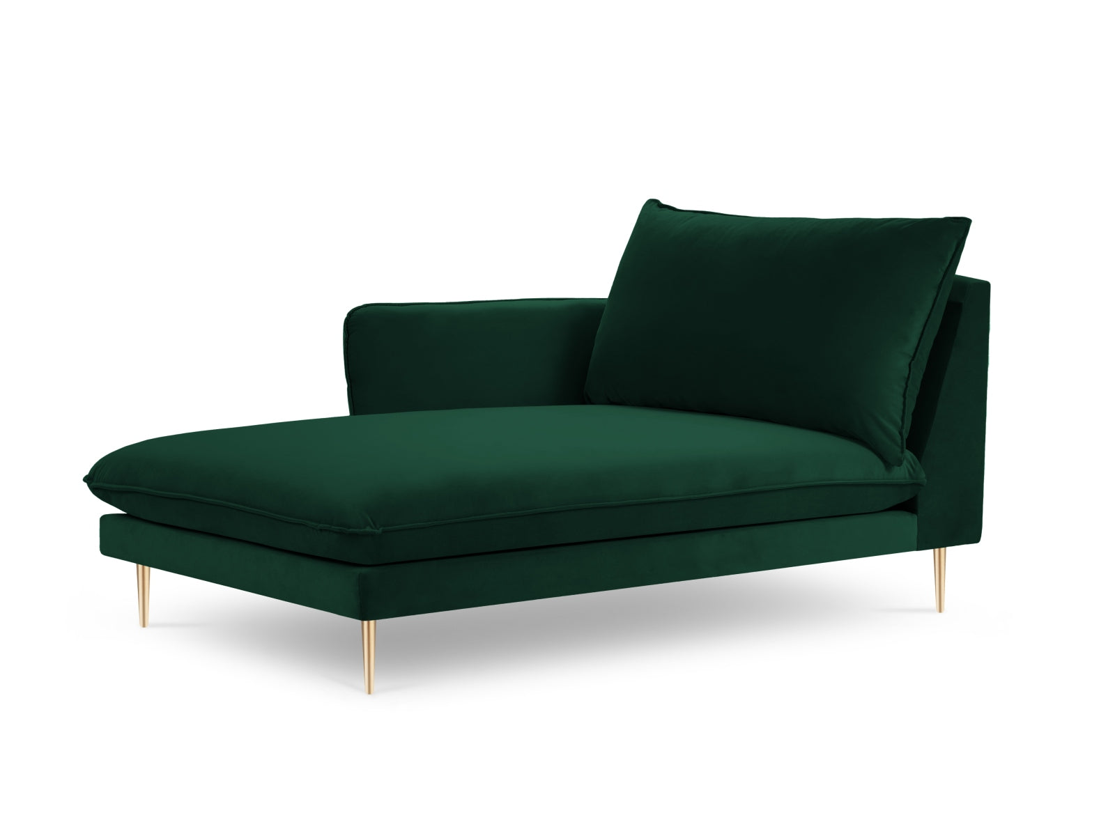 Vienna Velour Sofa Chaise Lounge links 1 Sitz 110cm in Bottle Green/Gold präsentiert im Onlineshop von KAQTU Design AG. L-Sofa links ist von Cosmopolitan Design