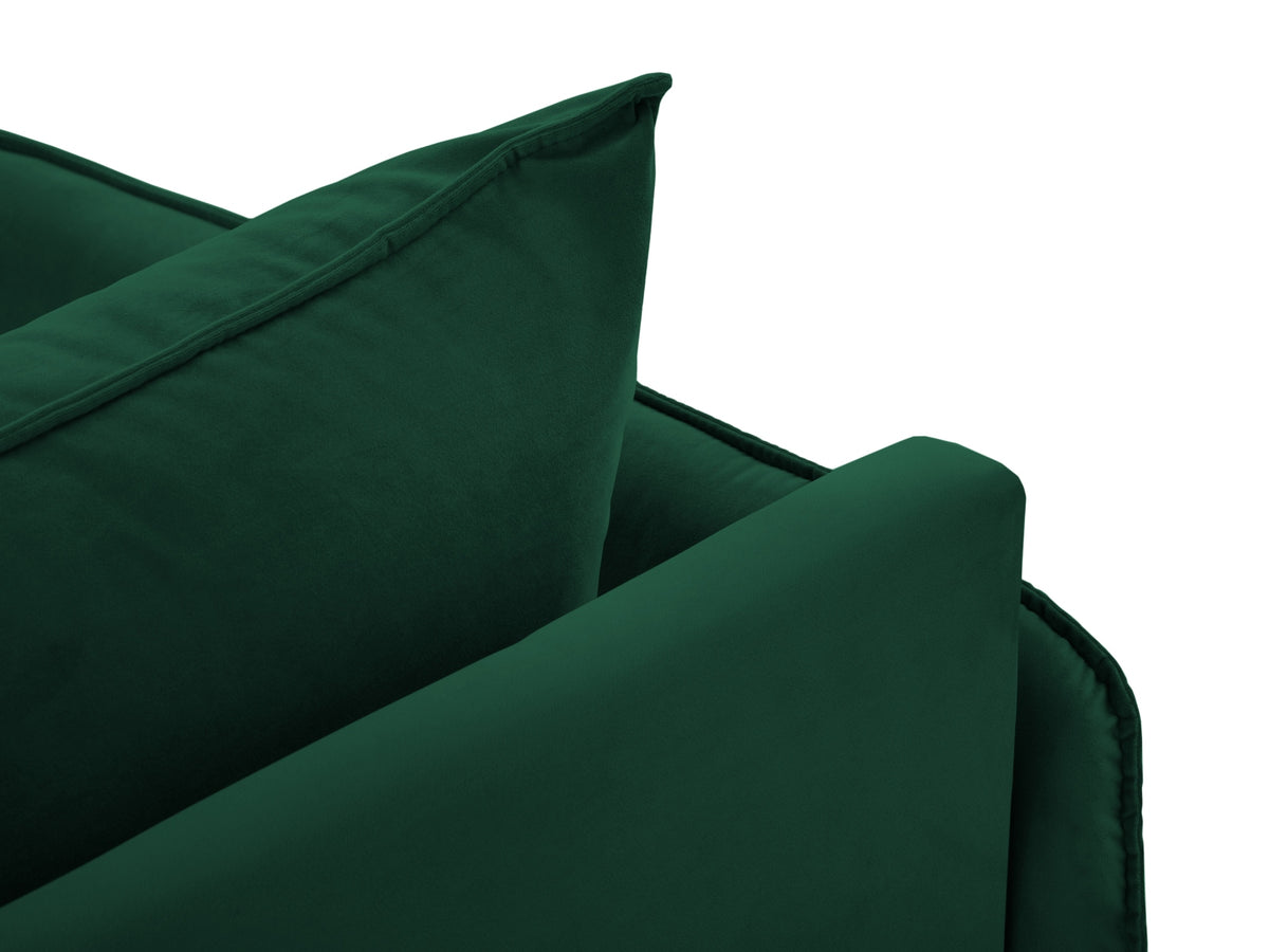 Vienna Velour Sofa Chaise Lounge links 1 Sitz 110cm in Bottle Green/Gold-Bluvel präsentiert im Onlineshop von KAQTU Design AG. L-Sofa links ist von Cosmopolitan Design
