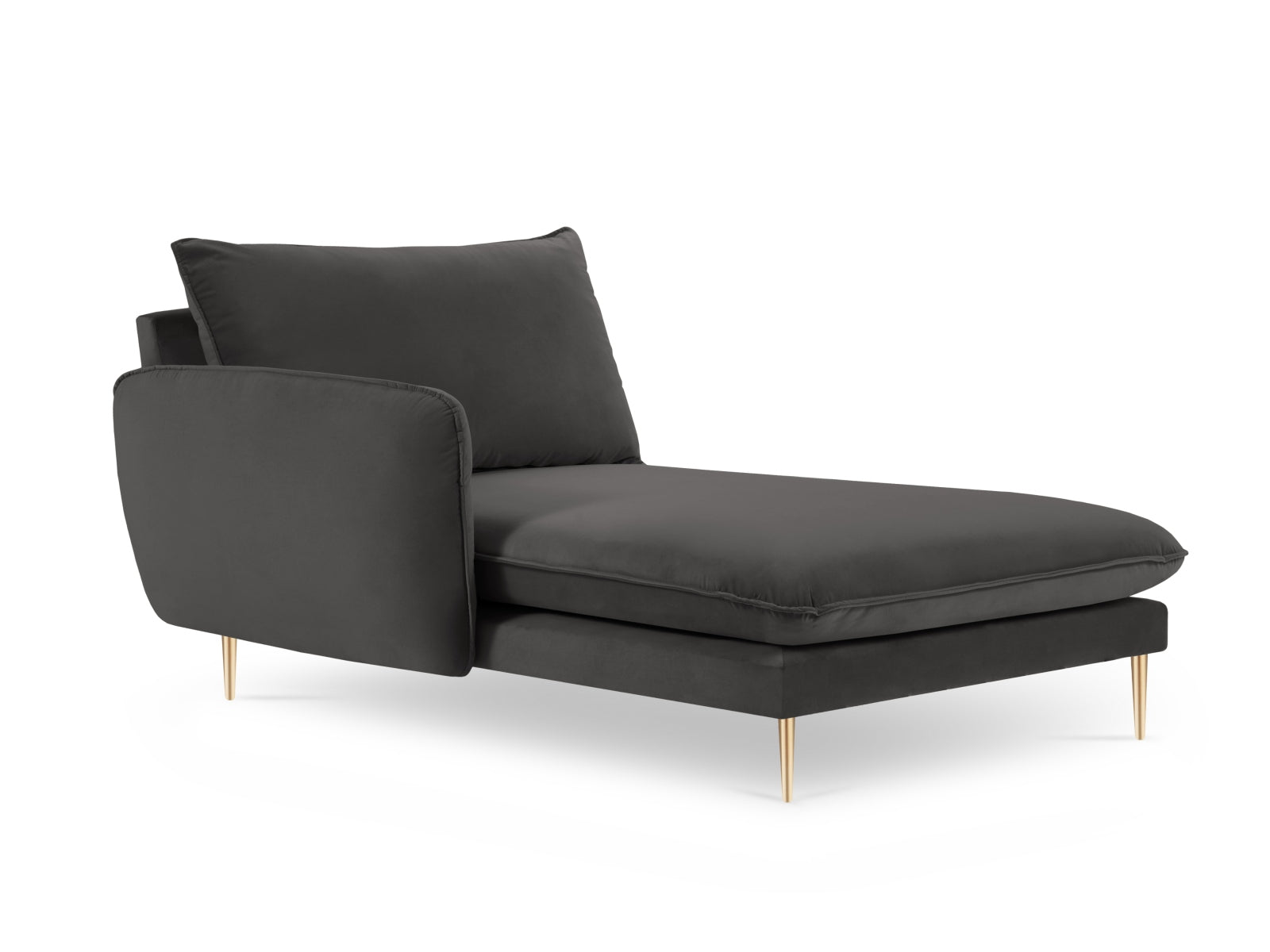 Stilvolles Vienna Velour Sofa Chaise Lounge links 110cm in edlem Velours. Perfekt für gemütliche Stunden und moderne Wohnräume.