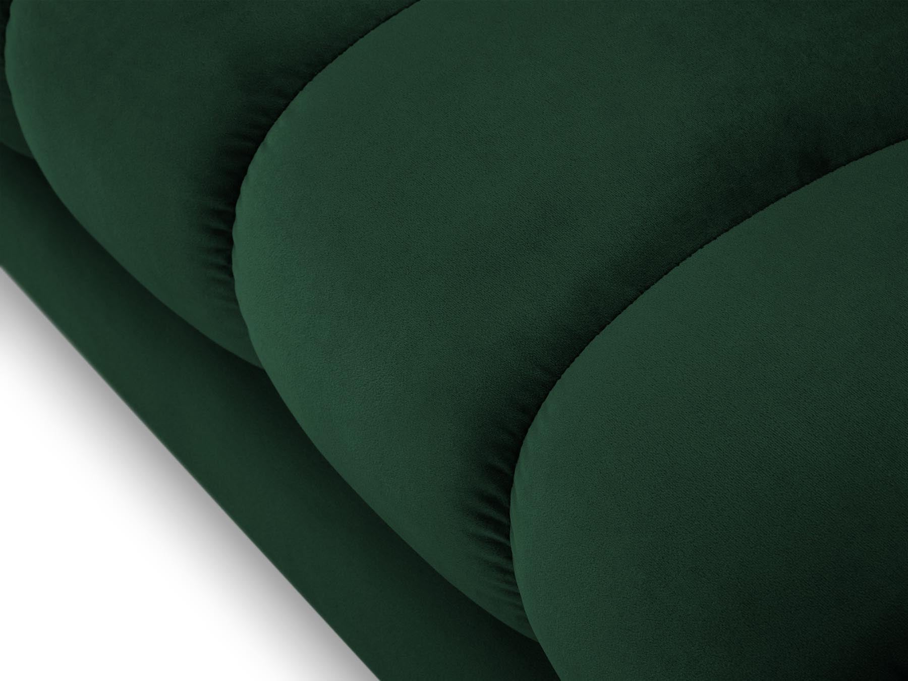 Elegante linke Chaise Longue Bali in sattem Flaschengrün, ideal für entspannte Momente und geschmackvolle Wohnräume.