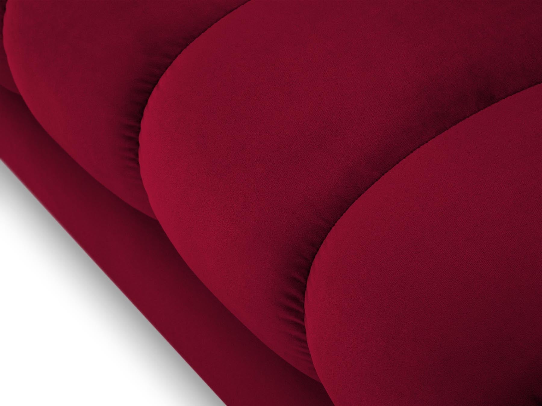 Moderne linke Chaise Longue Bali in Red-Bluvel, perfekt für gemütliche Ecken und stilvolle Einrichtung. Teil der flexiblen Sofaserie.