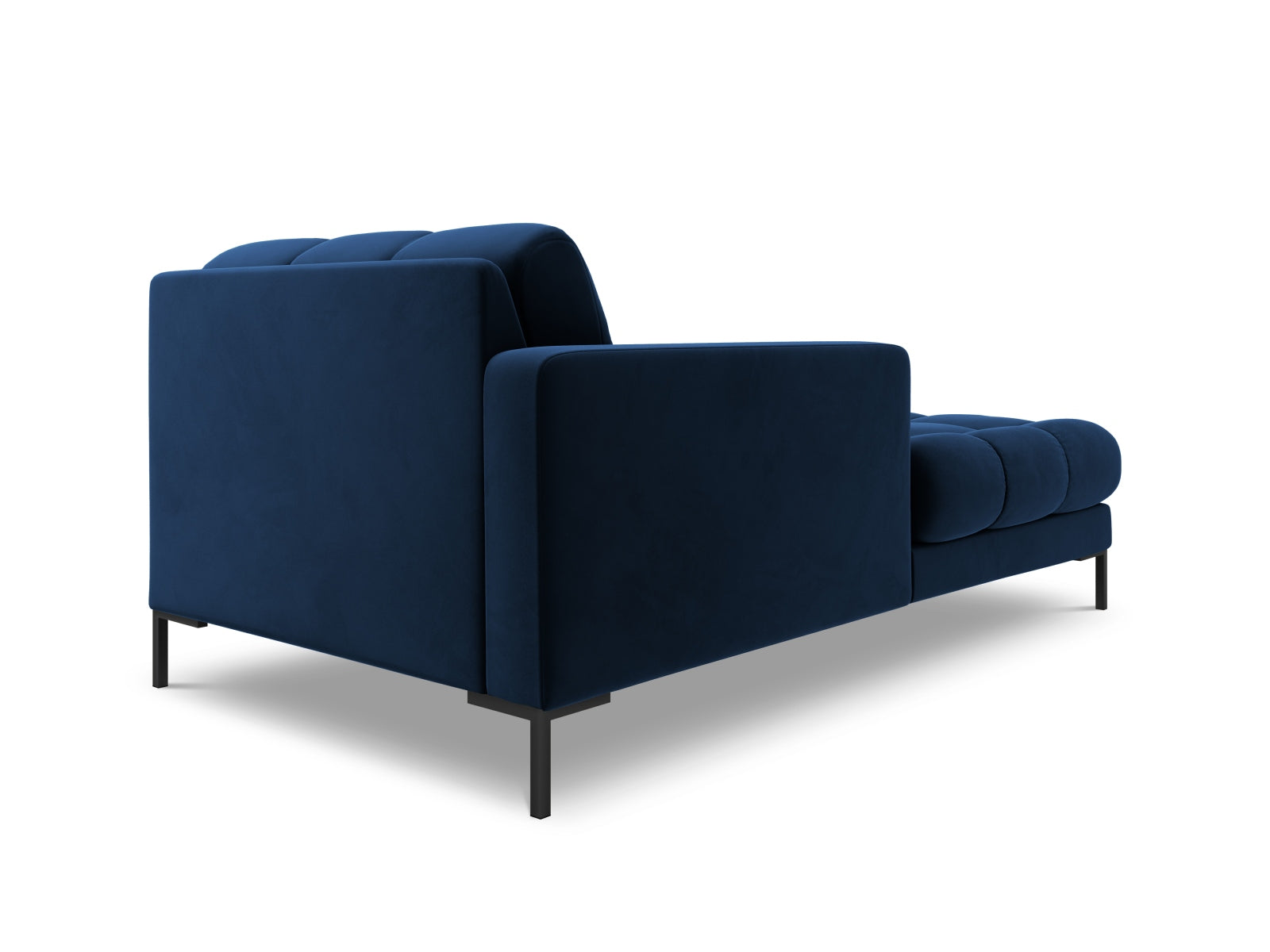 Elegante linke Chaise Longue Bali in Royal Blue-Bluvel, ideal für stilvolle Wohnräume und entspannte Momente. Teil des modularen Sofas.