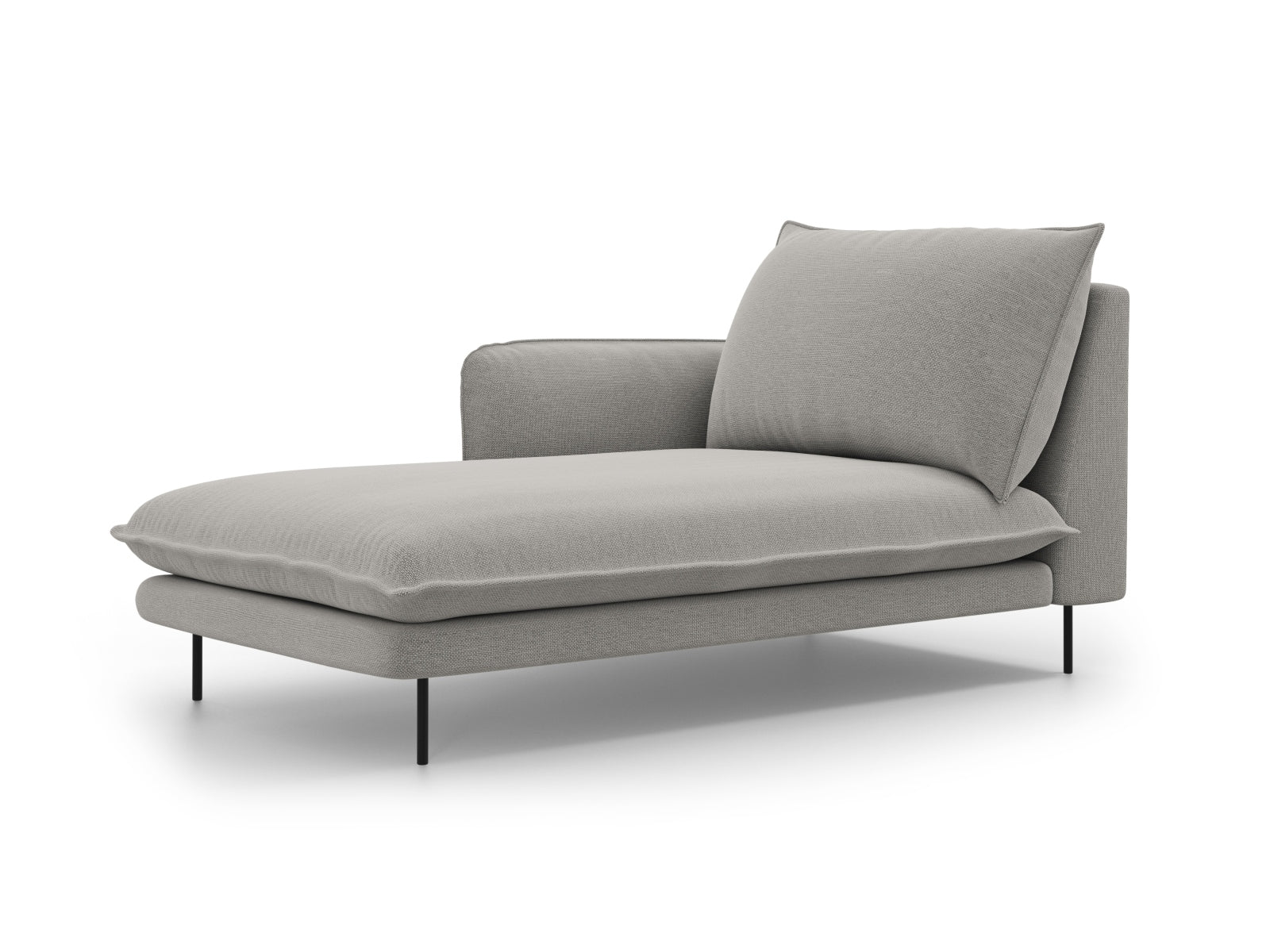 Vienna Sofa Chaise Lounge links 1 Sitz 110cm in Light Grey/Schwarz-Asgard/ Positano präsentiert im Onlineshop von KAQTU Design AG. L-Sofa links ist von Cosmopolitan Design