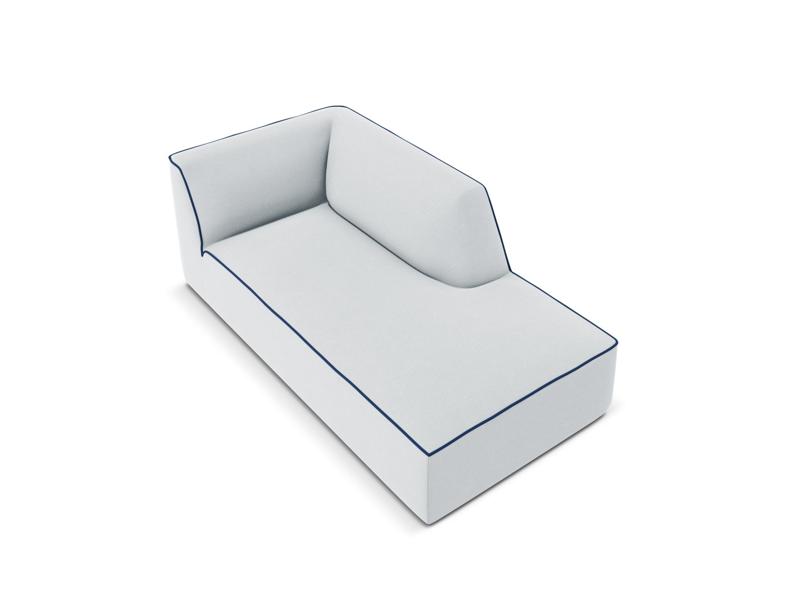 Oslo Chaise Longue rechts 1 Sitzer in Light Grey, Royal Blue präsentiert im Onlineshop von KAQTU Design AG. Modulares Sofa ist von Cosmopolitan Design