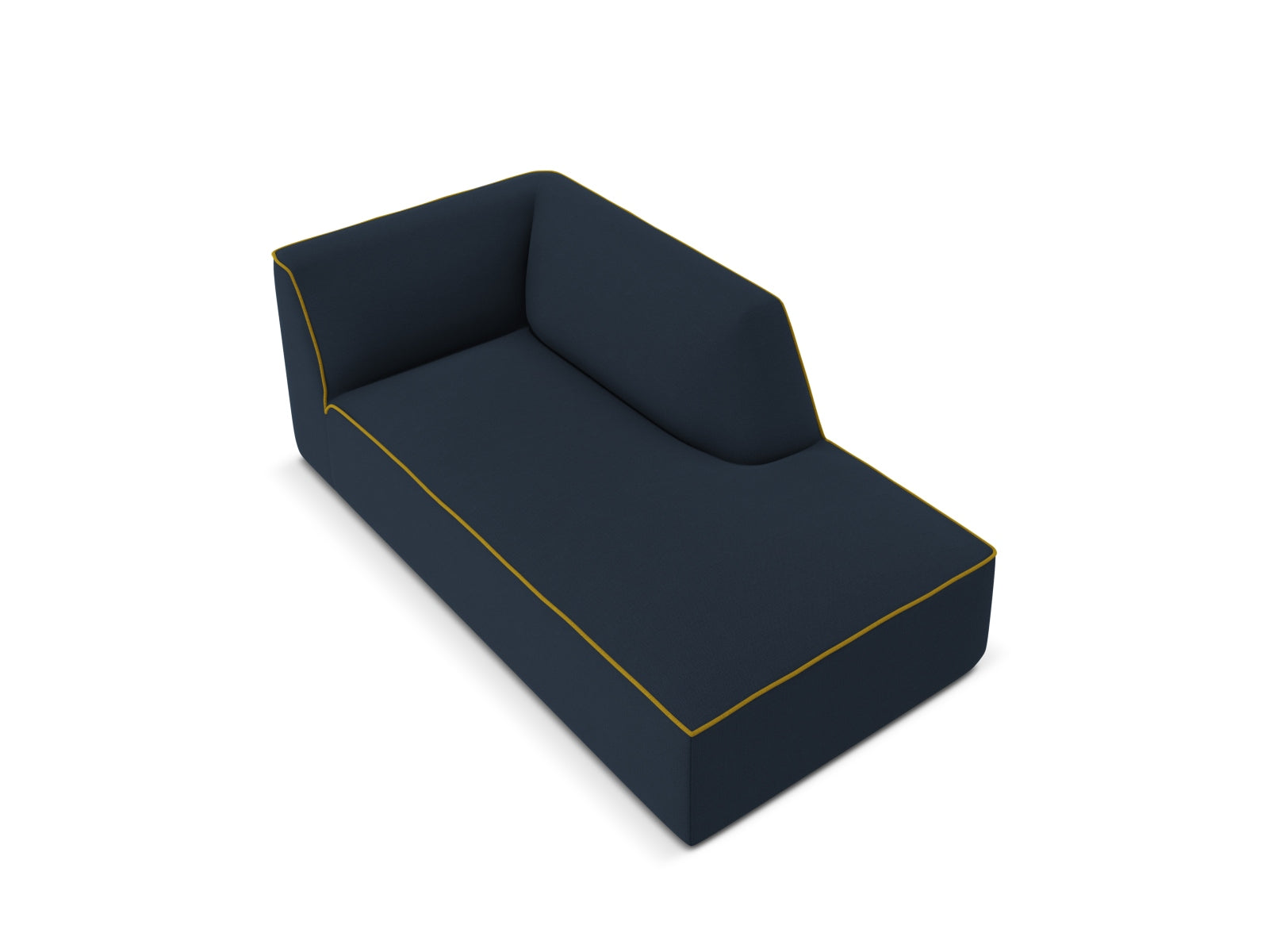 Oslo Chaise Longue rechts 1 Sitzer in Royal Blue, Yellow präsentiert im Onlineshop von KAQTU Design AG. Modulares Sofa ist von Cosmopolitan Design