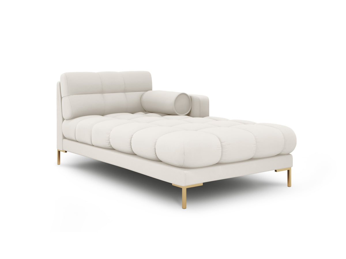 Modulares Sofa 1-Sitzer Chaise Longue rechts Bali mit Stoffbezug und Metallbeinen