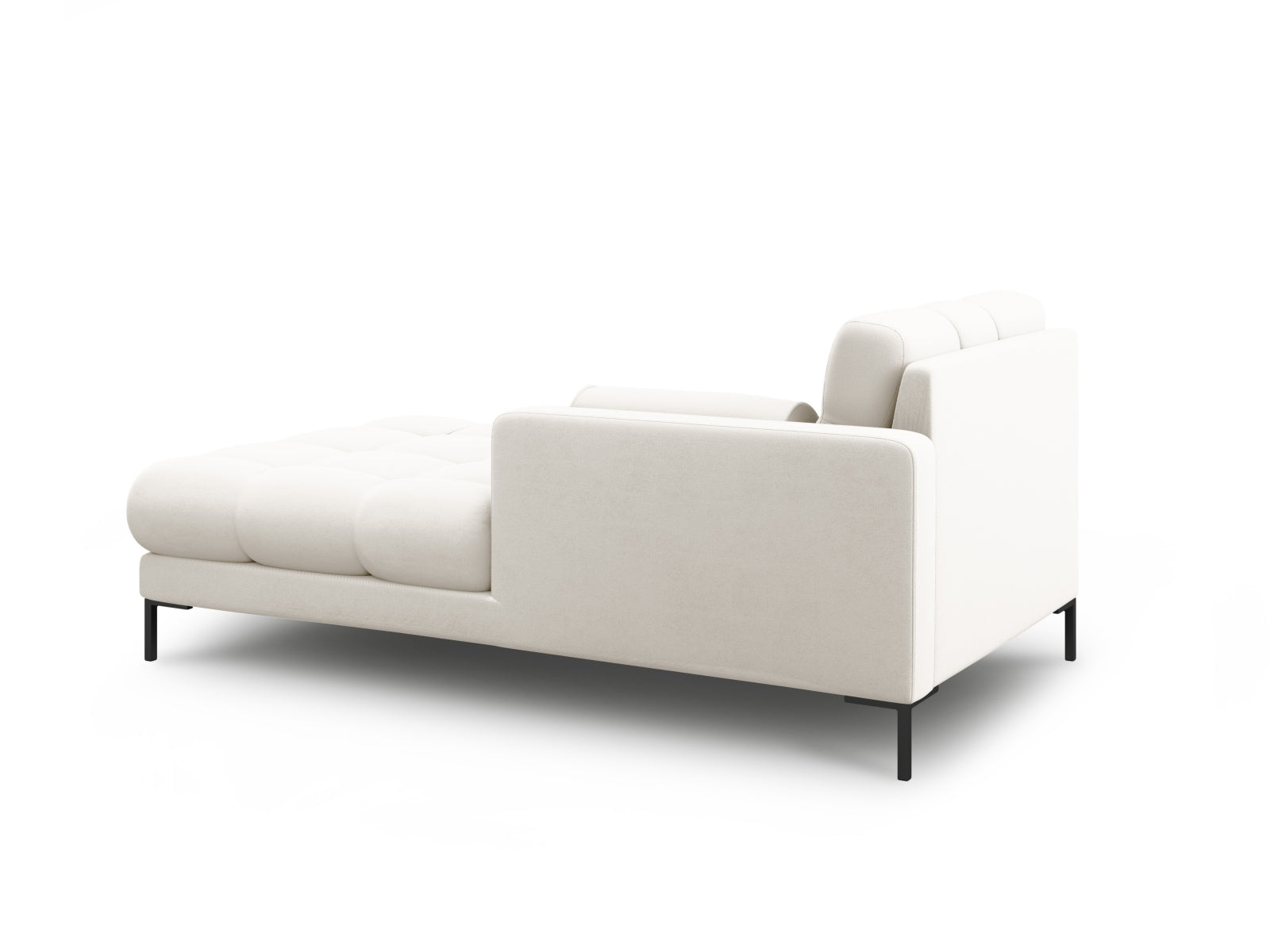 Elegante 1-Sitzer Chaise Longue rechts in hellem Beige, ideal für stilvolle Wohnräume. Teil der modularen Sofaserie von Cosmopolitan Design.