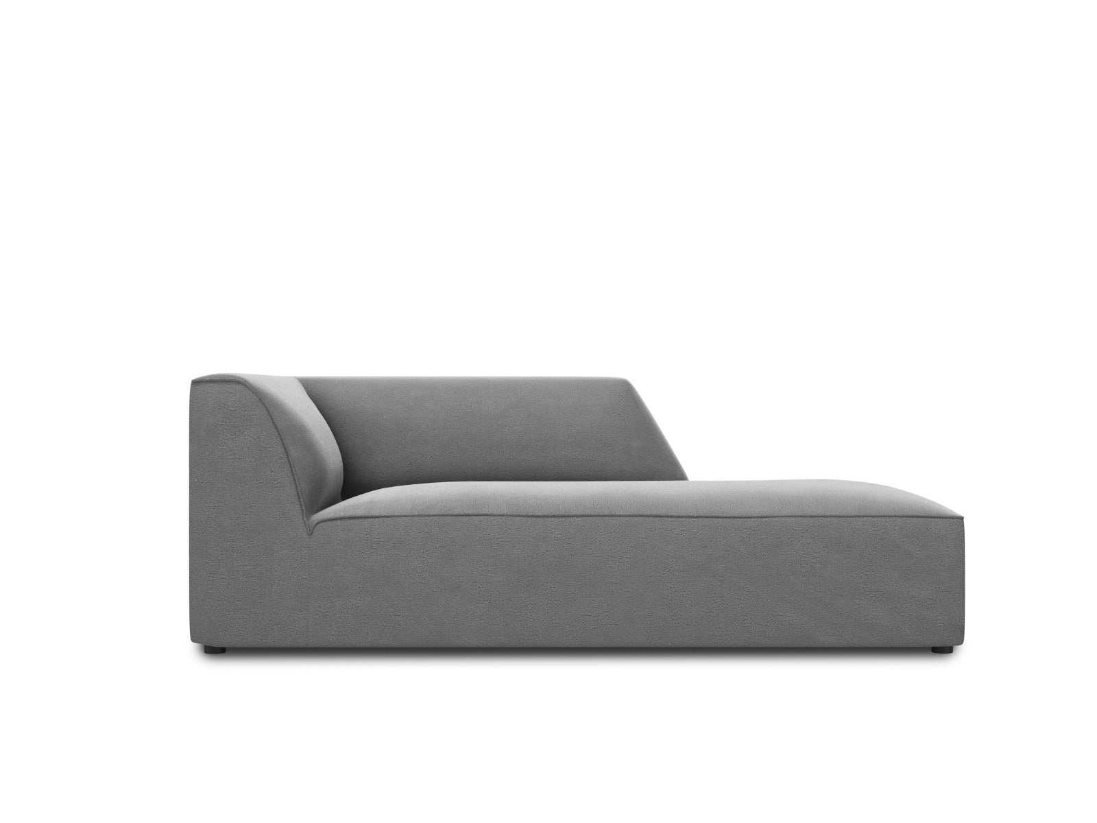 Oslo Velour Chaise Longue rechts 1 Sitzer in Grey präsentiert im Onlineshop von KAQTU Design AG. Modulares Sofa ist von Cosmopolitan Design
