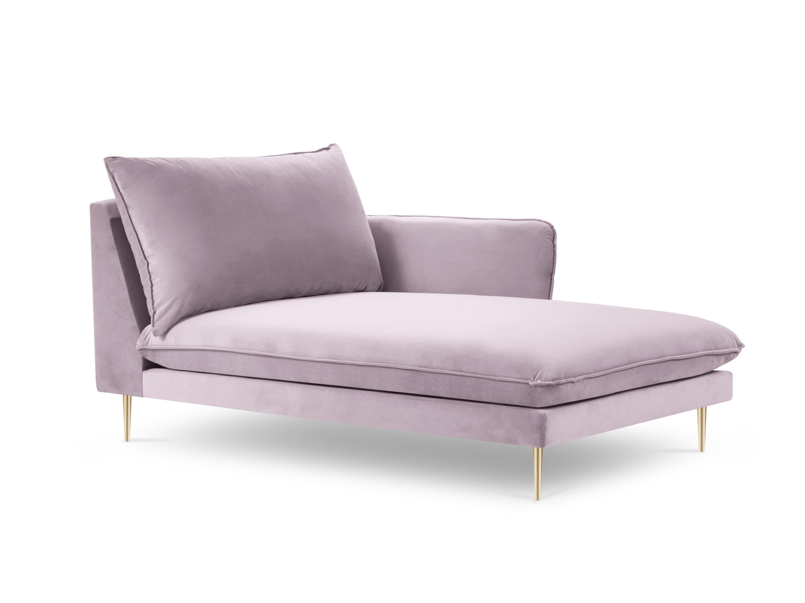 Vienna Velour Sofa Chaise Lounge rechts 1 Sitz 110cm in Lavender/Gold präsentiert im Onlineshop von KAQTU Design AG. L-Sofa rechts ist von Cosmopolitan Design