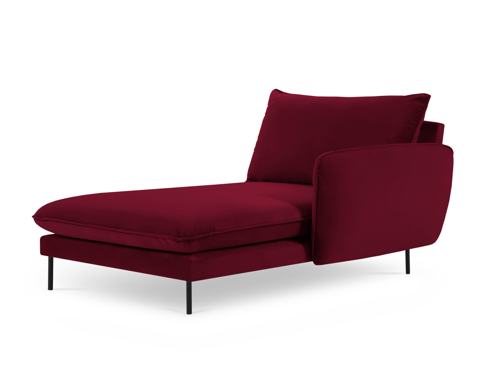 Luxuriöses Vienna Velour Sofa Chaise Lounge rechts mit großzügiger 110 cm Sitzfläche. Perfekt für modernes Wohnen und entspannte Stunden.