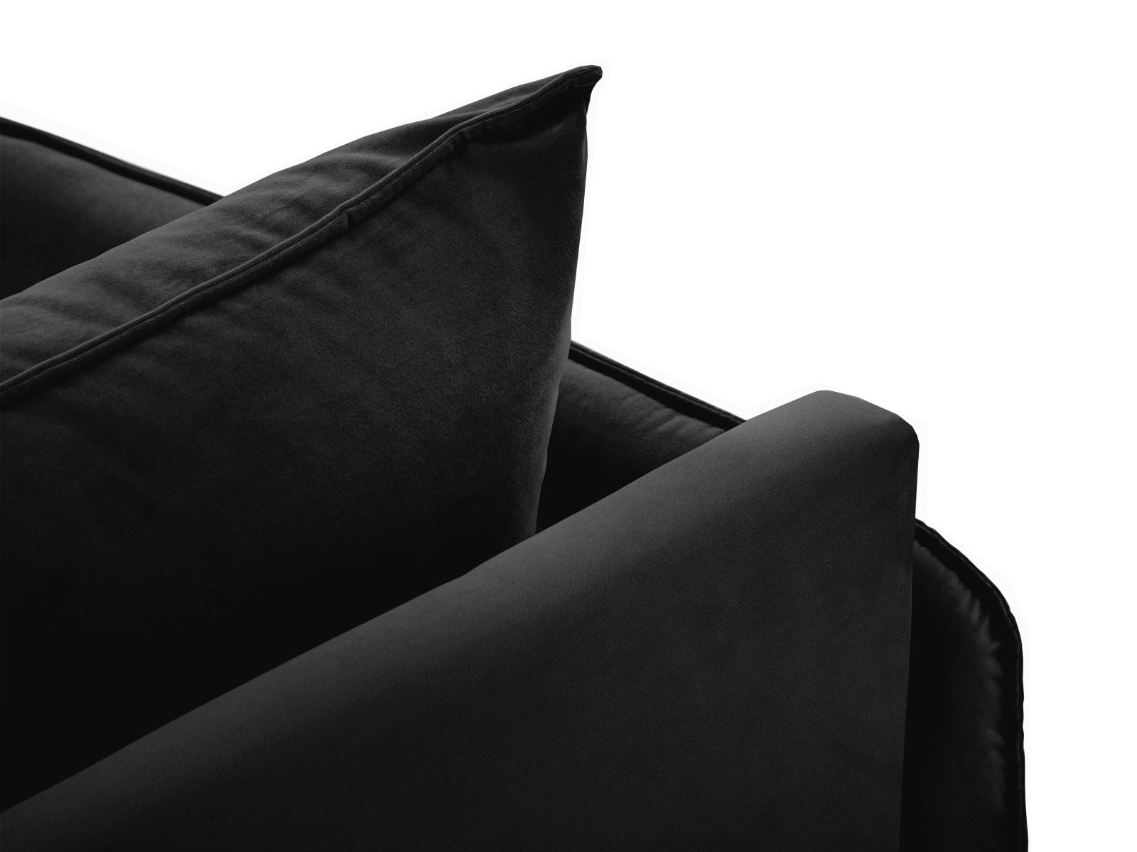 Elegantes Vienna Velour Sofa Chaise Lounge rechts 110cm von Cosmopolitan Design. Ideal für stilvolle Wohnräume, vereint es Komfort und modernes Design.