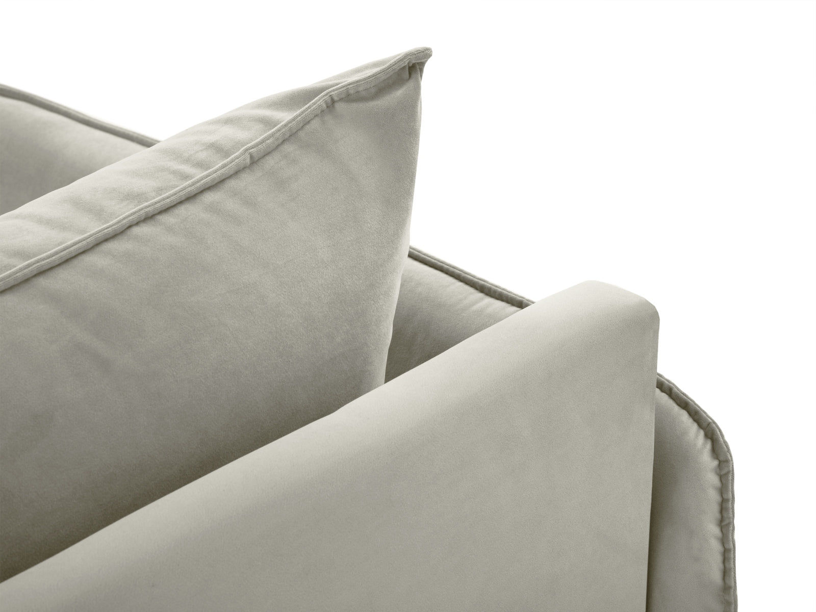 Elegantes Vienna Velour Sofa Chaise Lounge rechts 110cm von Cosmopolitan Design. Ideal für stilvolle Wohnräume, vereint es Komfort und modernes Design.