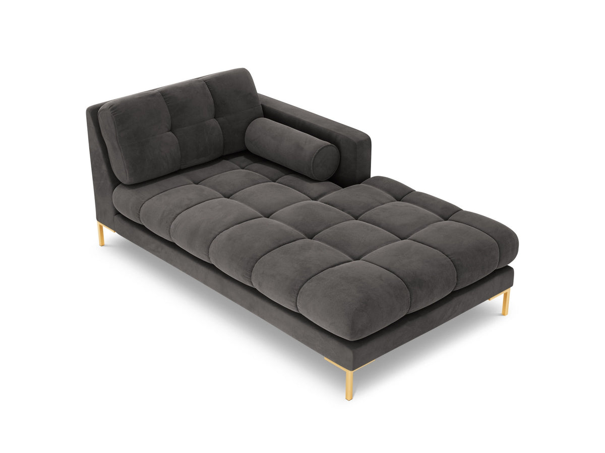 Modulares Sofa 1-Sitzer Chaise Longue rechts Bali mit Stoffbezug und Metallbeinen