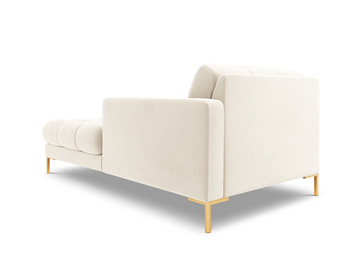Modulares Sofa 1-Sitzer Chaise Longue rechts Bali mit Stoffbezug und Metallbeinen