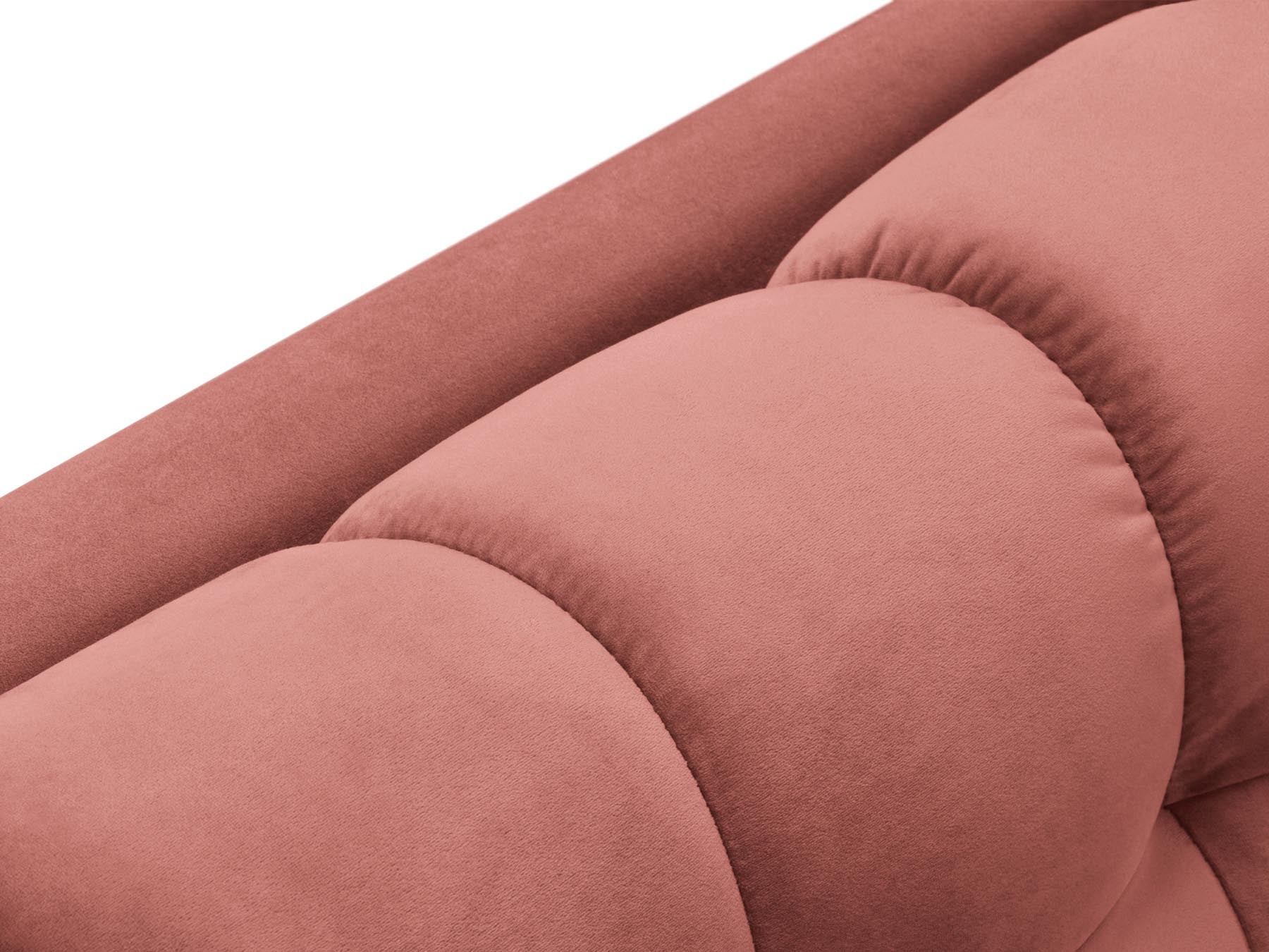 Elegante 1-Sitzer Chaise Longue rechts Bali in strahlendem Pink-Bluvel, perfekt für stilvolle Akzente in jedem modernen Zuhause.