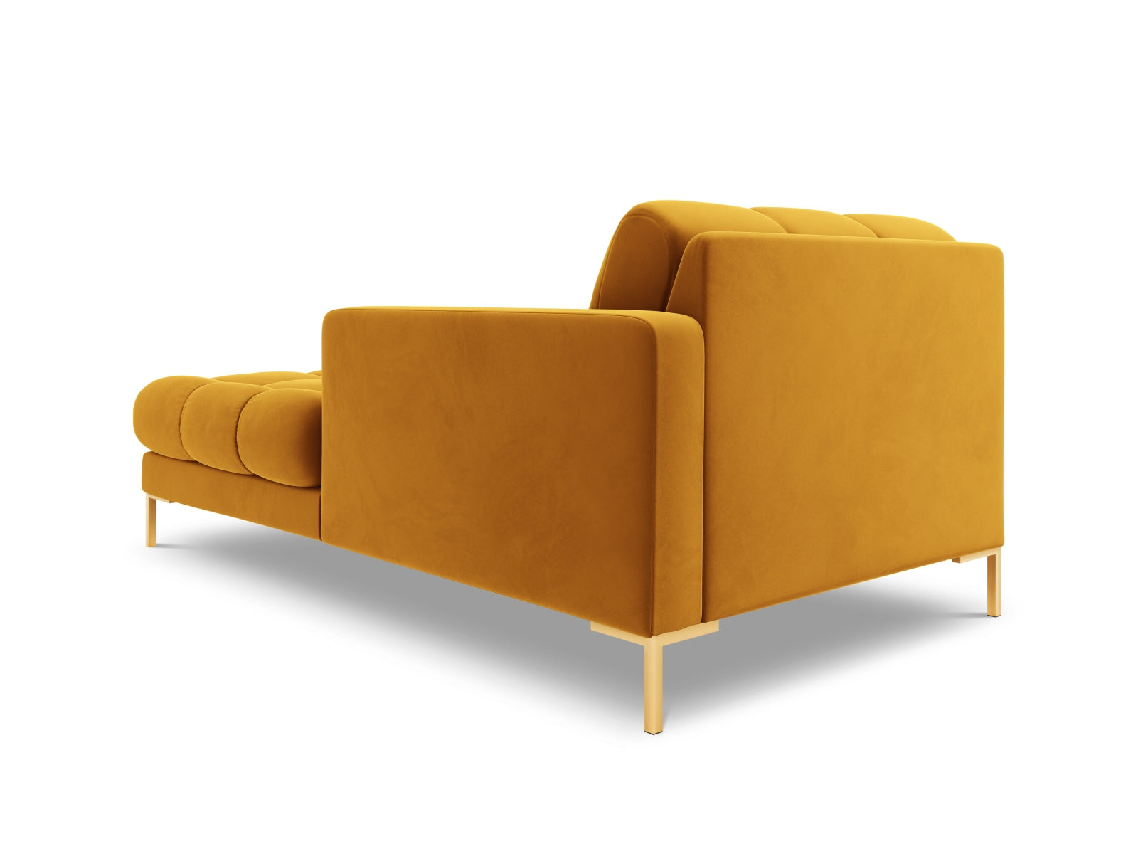Elegante 1-Sitzer Chaise Longue rechts Bali in leuchtendem Gelb, perfekt für stilvolle und gemütliche Wohnräume.