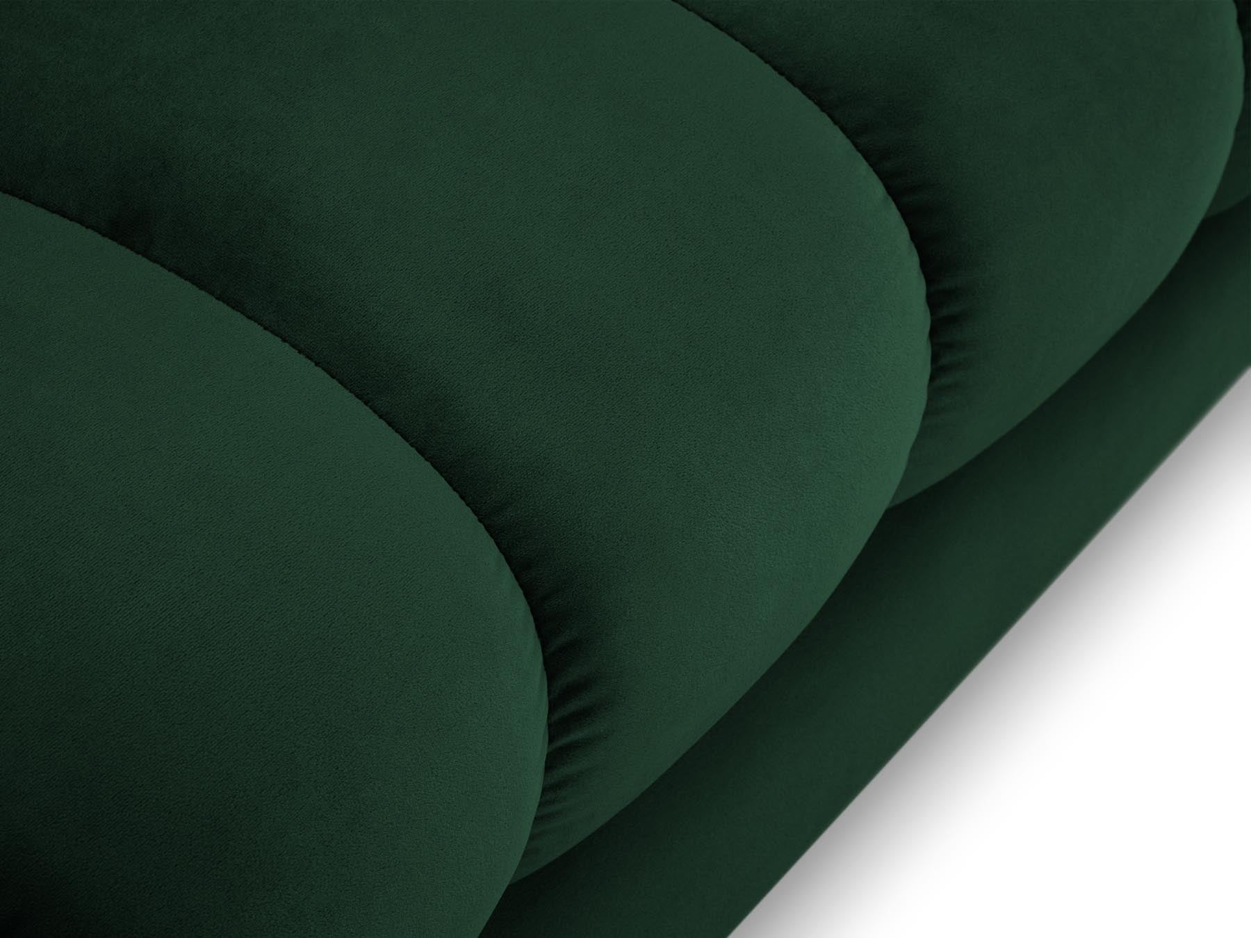 Elegante rechte Chaise Longue Bali in tiefem Flaschengrün, ideal für moderne Wohnkonzepte und gemütliche Entspannungsbereiche.
