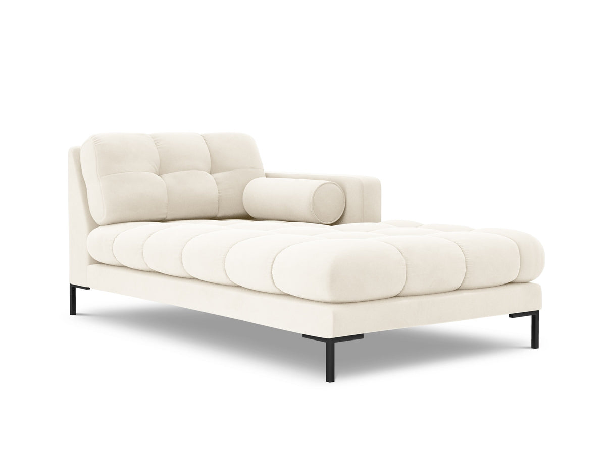 Modulares Sofa 1-Sitzer Chaise Longue rechts Bali mit Stoffbezug und Metallbeinen