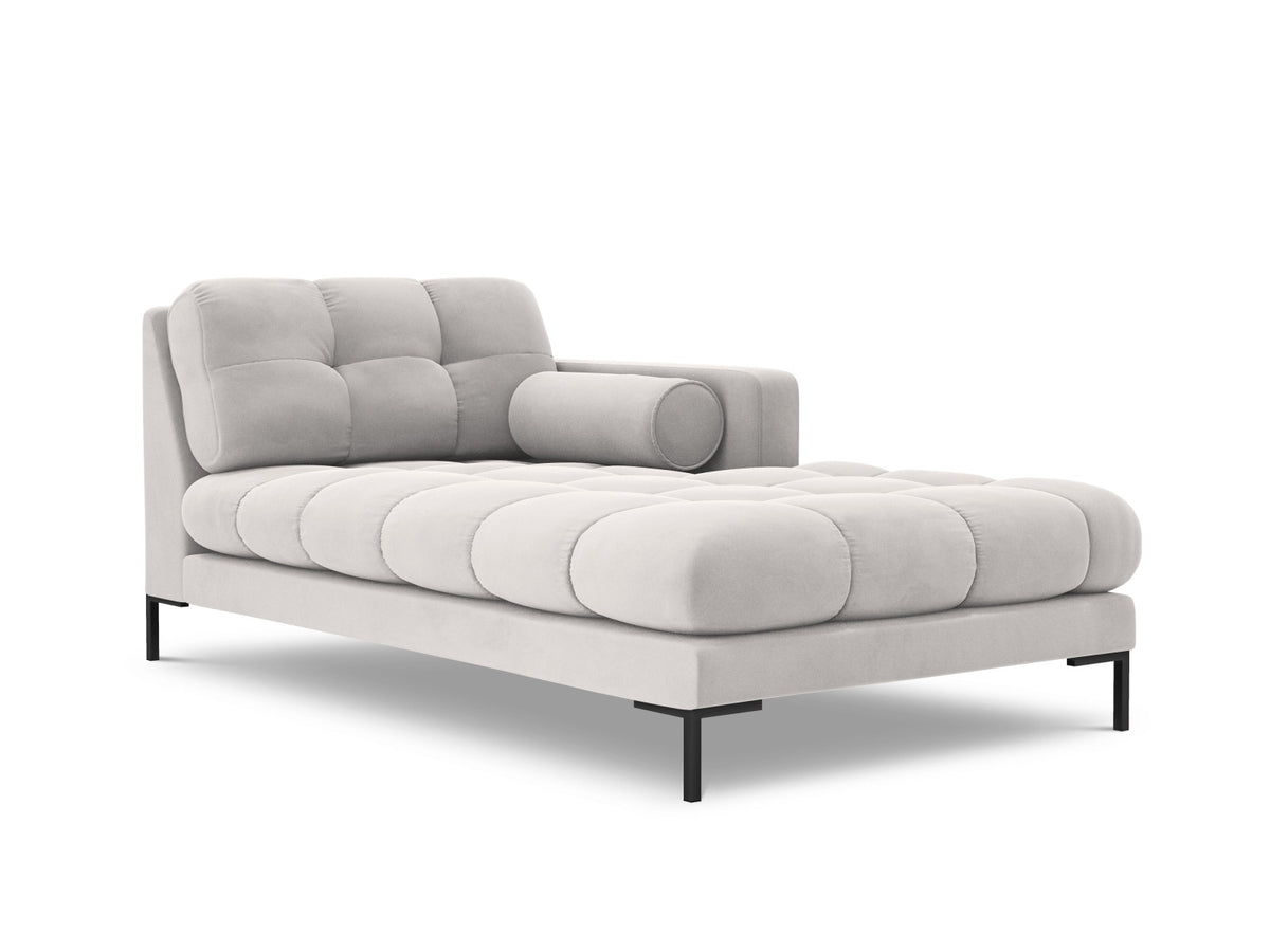 Modulares Sofa 1-Sitzer Chaise Longue rechts Bali mit Stoffbezug und Metallbeinen