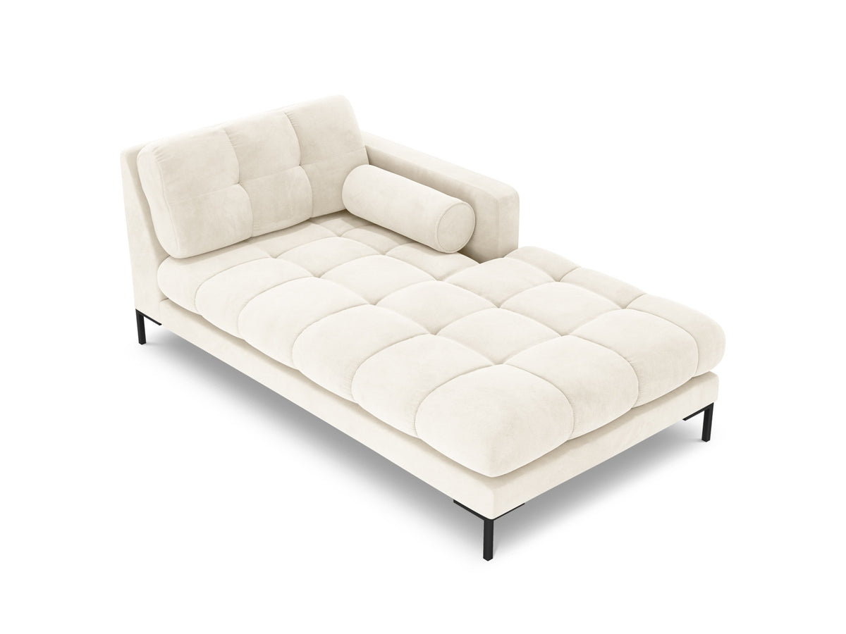 Modulares Sofa 1-Sitzer Chaise Longue rechts Bali mit Stoffbezug und Metallbeinen