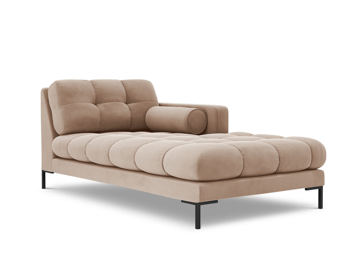 Modulares Sofa 1-Sitzer Chaise Longue rechts Bali mit Stoffbezug und Metallbeinen