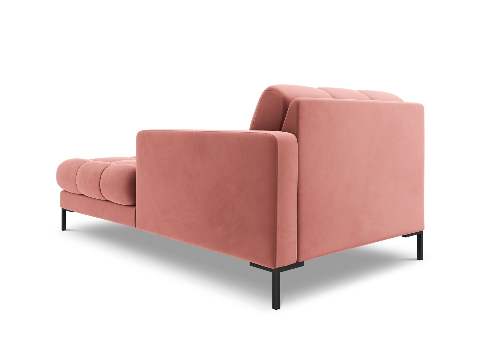 Elegante 1-Sitzer Chaise Longue rechts Bali in lebhaftem Pink-Bluvel, ideal für stilvolle und individuelle Wohnräume.