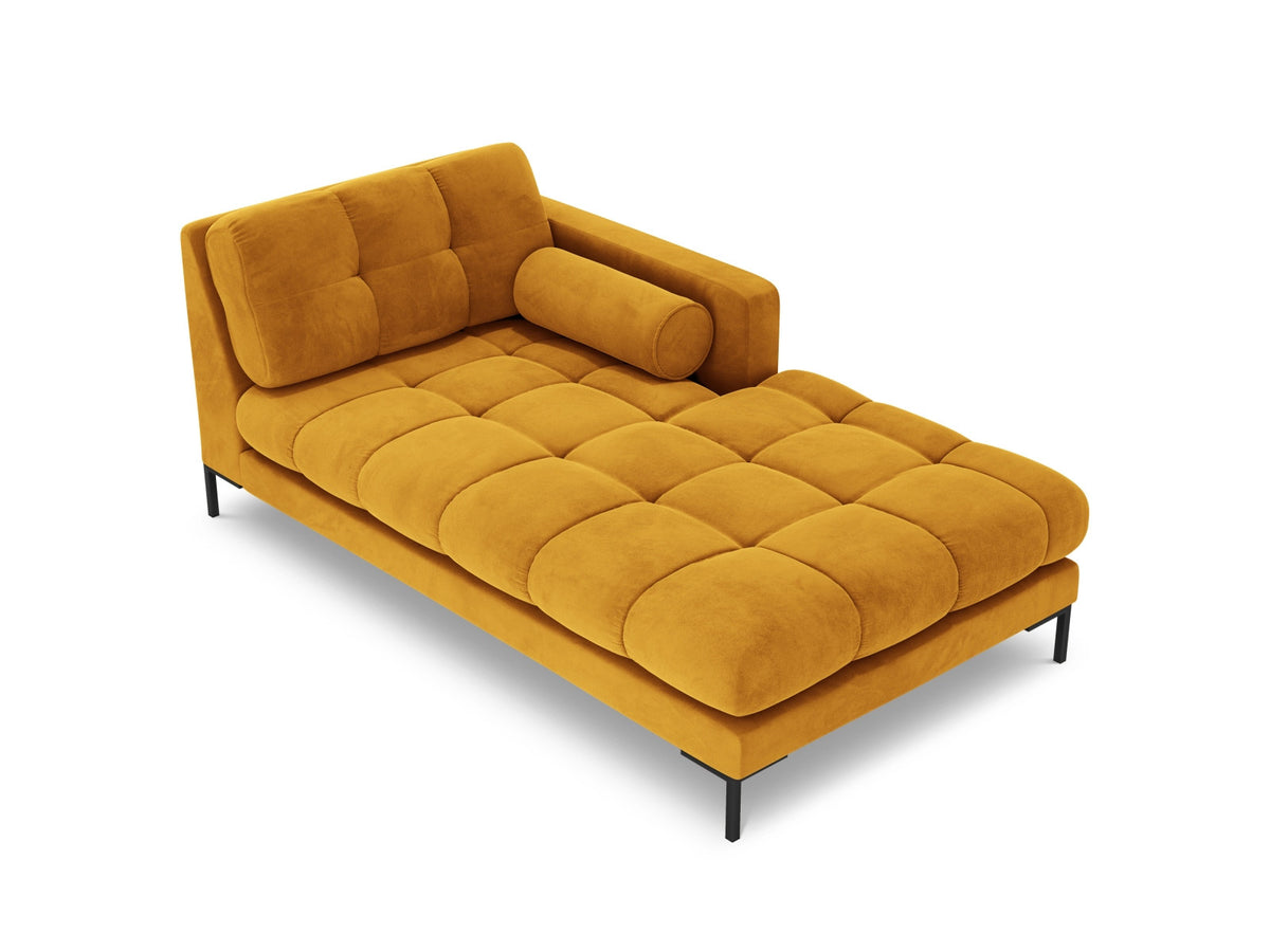 Modulares Sofa 1-Sitzer Chaise Longue rechts Bali mit Stoffbezug und Metallbeinen