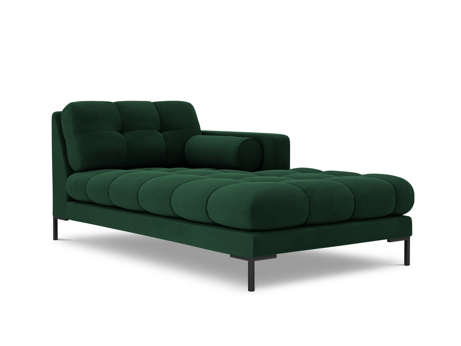 1-Sitzer Chaise Longue rechts Bali in Bottle Green-Bluvel präsentiert im Onlineshop von KAQTU Design AG. Modulares Sofa ist von Cosmopolitan Design