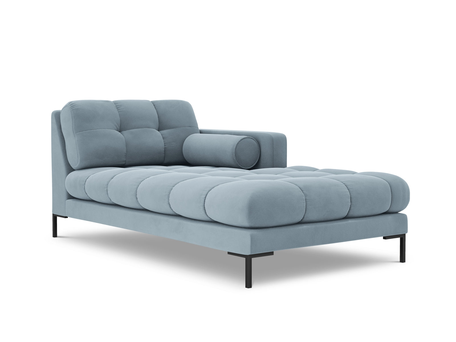 1-Sitzer Chaise Longue rechts Bali in Light Blue-Bluvel präsentiert im Onlineshop von KAQTU Design AG. Modulares Sofa ist von Cosmopolitan Design