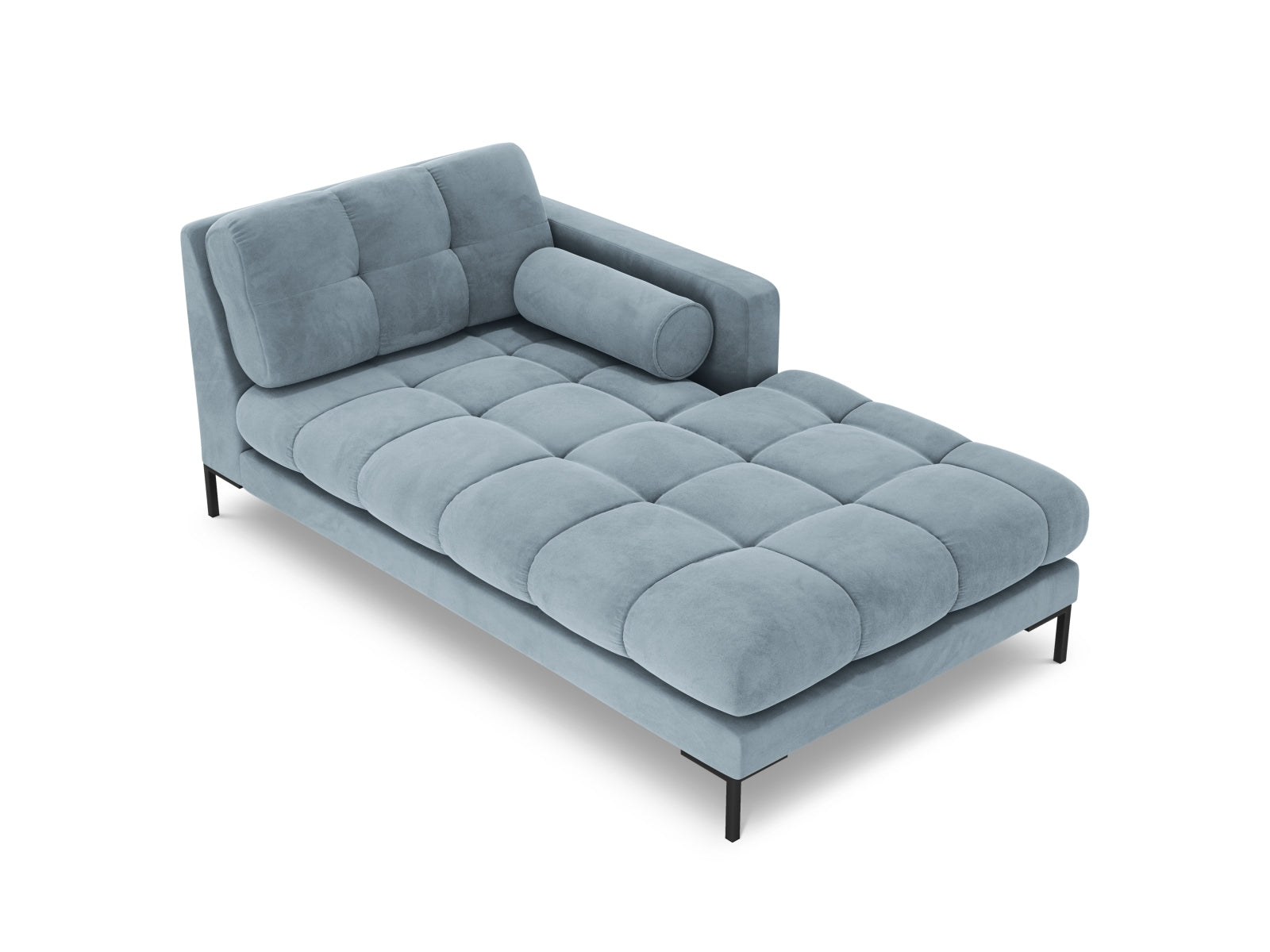 Elegante 1-Sitzer Chaise Longue rechts Bali in sanftem Hellblau, ideal für stilvolle Wohnräume und vielseitige Sofa-Kombinationen.