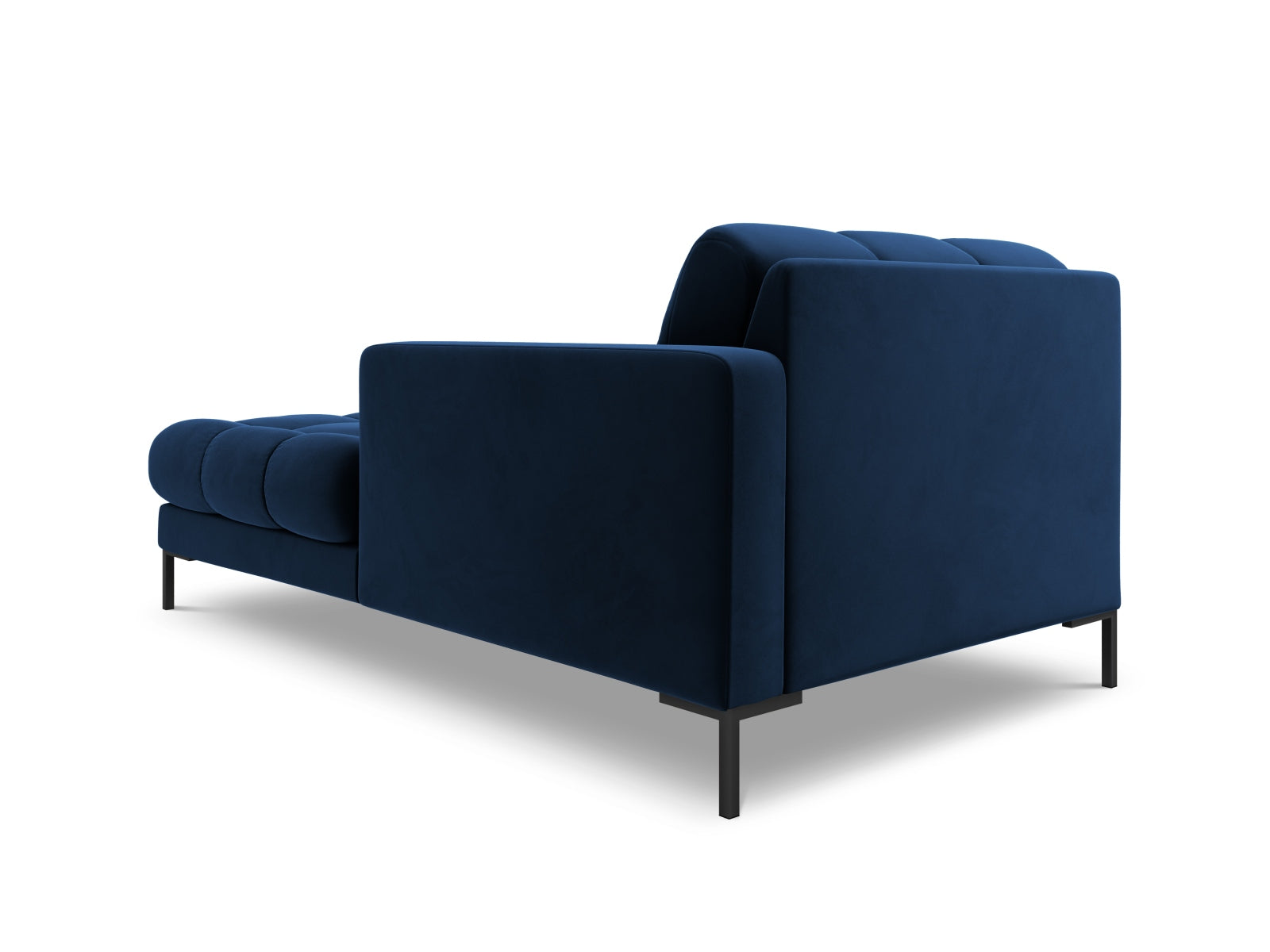Elegante 1-Sitzer Chaise Longue rechts Bali in Royal Blue-Bluvel, ideal für stilvolle Wohnräume und entspannende Momente.