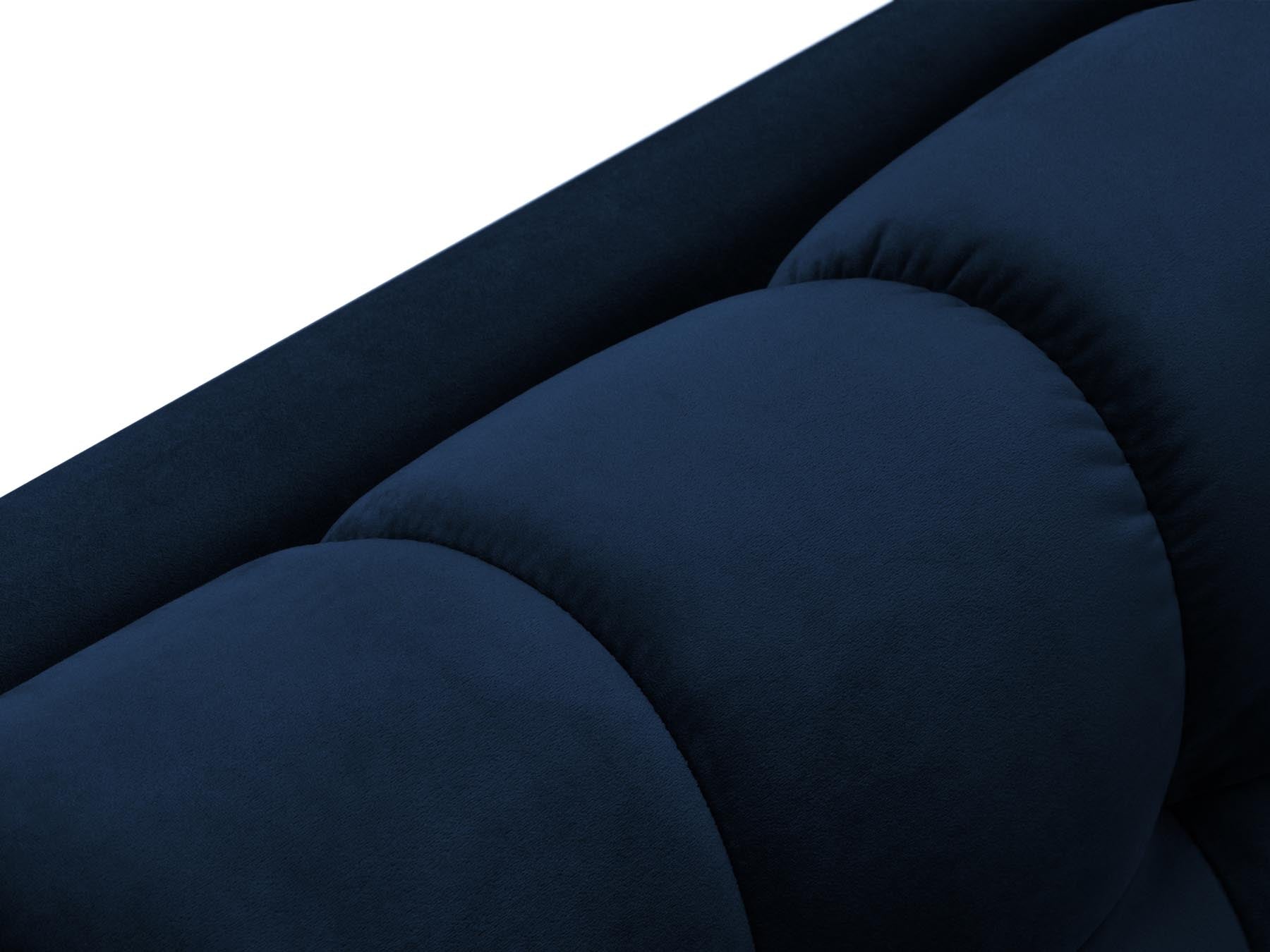 Elegante 1-Sitzer Chaise Longue rechts Bali in Royal Blue-Bluvel, ideal für stilvolle Wohnräume und entspannte Momente.