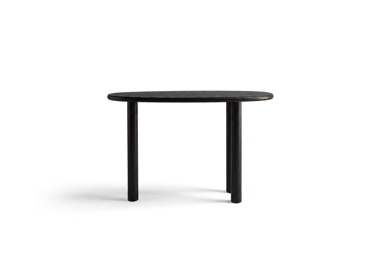 Konsole Sines 50cm von Cosmopolitan Design in Black Oak-Wood, Hartholzgestell mit Eichenfurnier, gebürstete Oberfläche, Holzbeine.