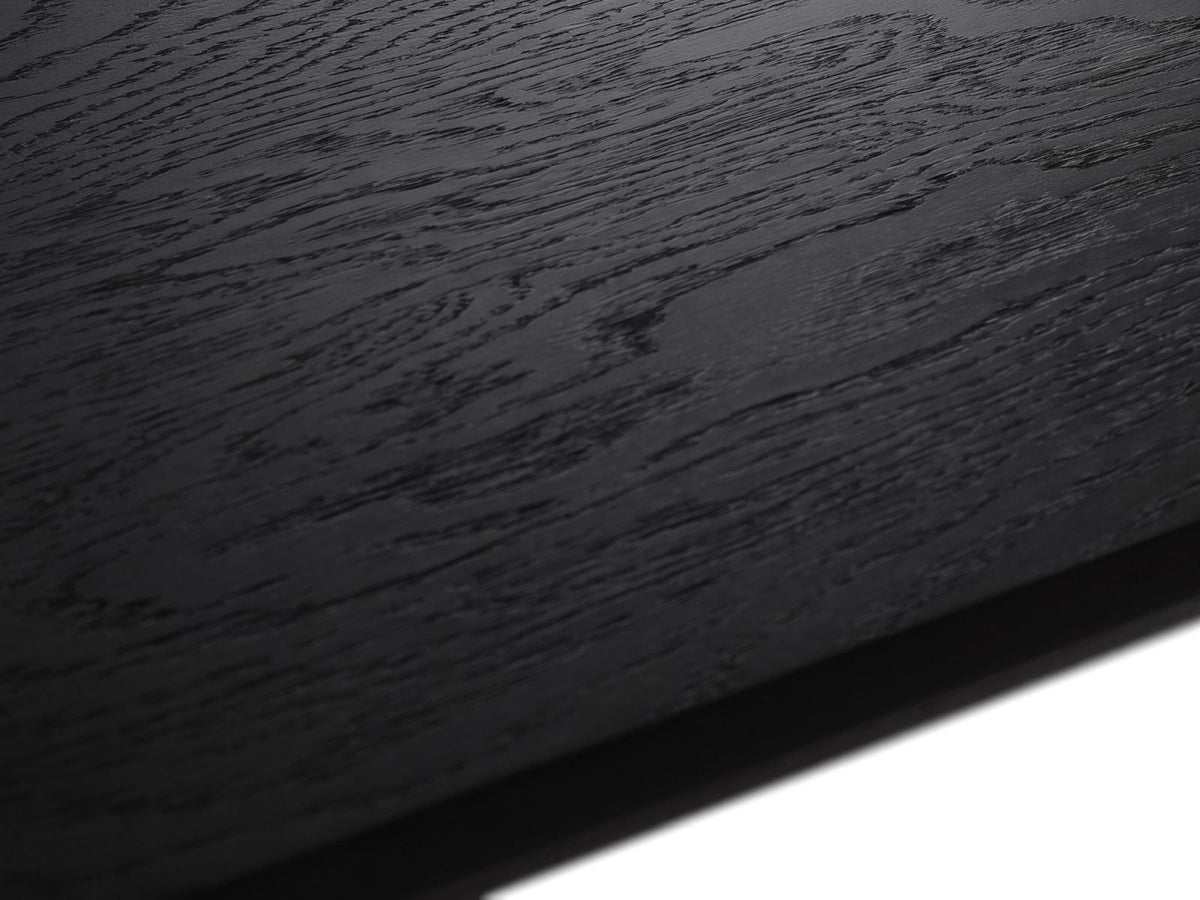 Konsole Sines 50cm von Cosmopolitan Design in Black Oak-Wood, Hartholzgestell mit Eichenfurnier, gebürstete Oberfläche, Holzbeine.