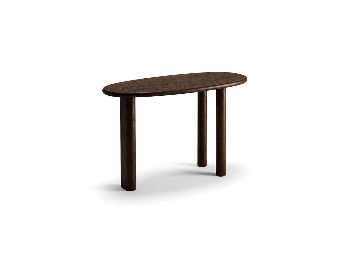 Konsole Sines 50cm von Cosmopolitan Design in Black Oak-Wood, Hartholzgestell mit Eichenfurnier, gebürstete Oberfläche, Holzbeine.