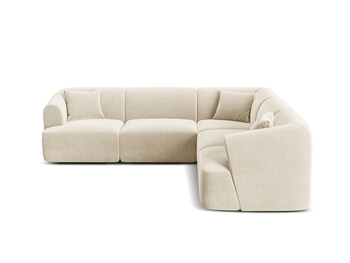 Ecksofa Campi von Cosmopolitan Design, symmetrische Eckform, Samtbezug Vogue, schwarze Beine