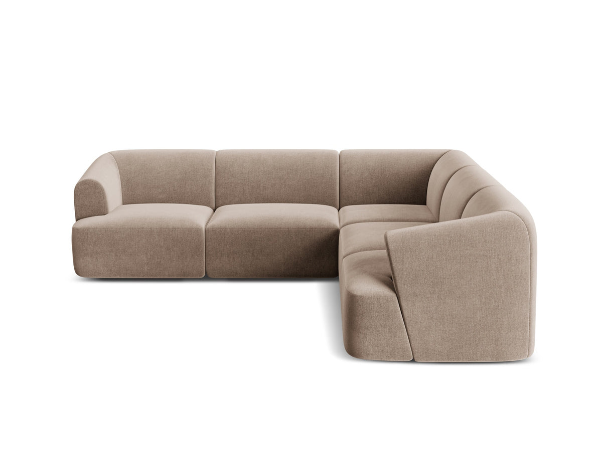 Ecksofa Campi von Cosmopolitan Design, symmetrische Eckform, Samtbezug Vogue, schwarze Beine