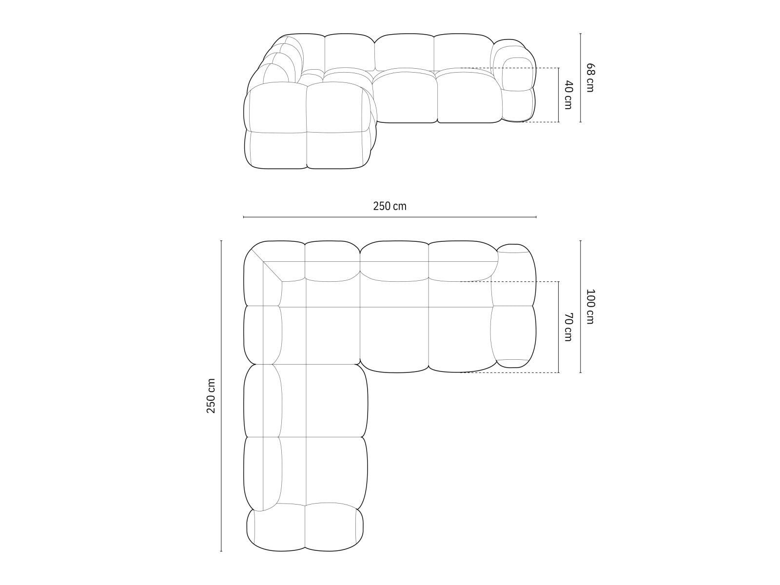 Erleben Sie das Loretto Velour Ecksofa 250cm – ein luxuriöses 4-Sitzer Sofa, das modernes Design und höchsten Komfort für Ihr Zuhause vereint.