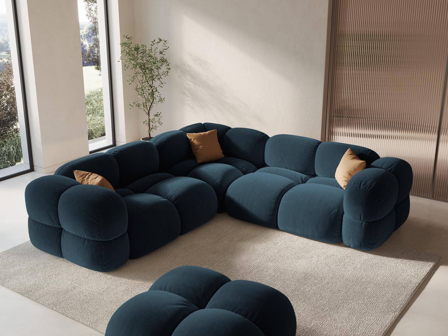 Entdecken Sie das elegante Loretto Velour Ecksofa 250cm – stilvoll, komfortabel und perfekt für Ihr Wohnzimmer. Hochwertige Materialien und pflegeleichte Oberfläche.