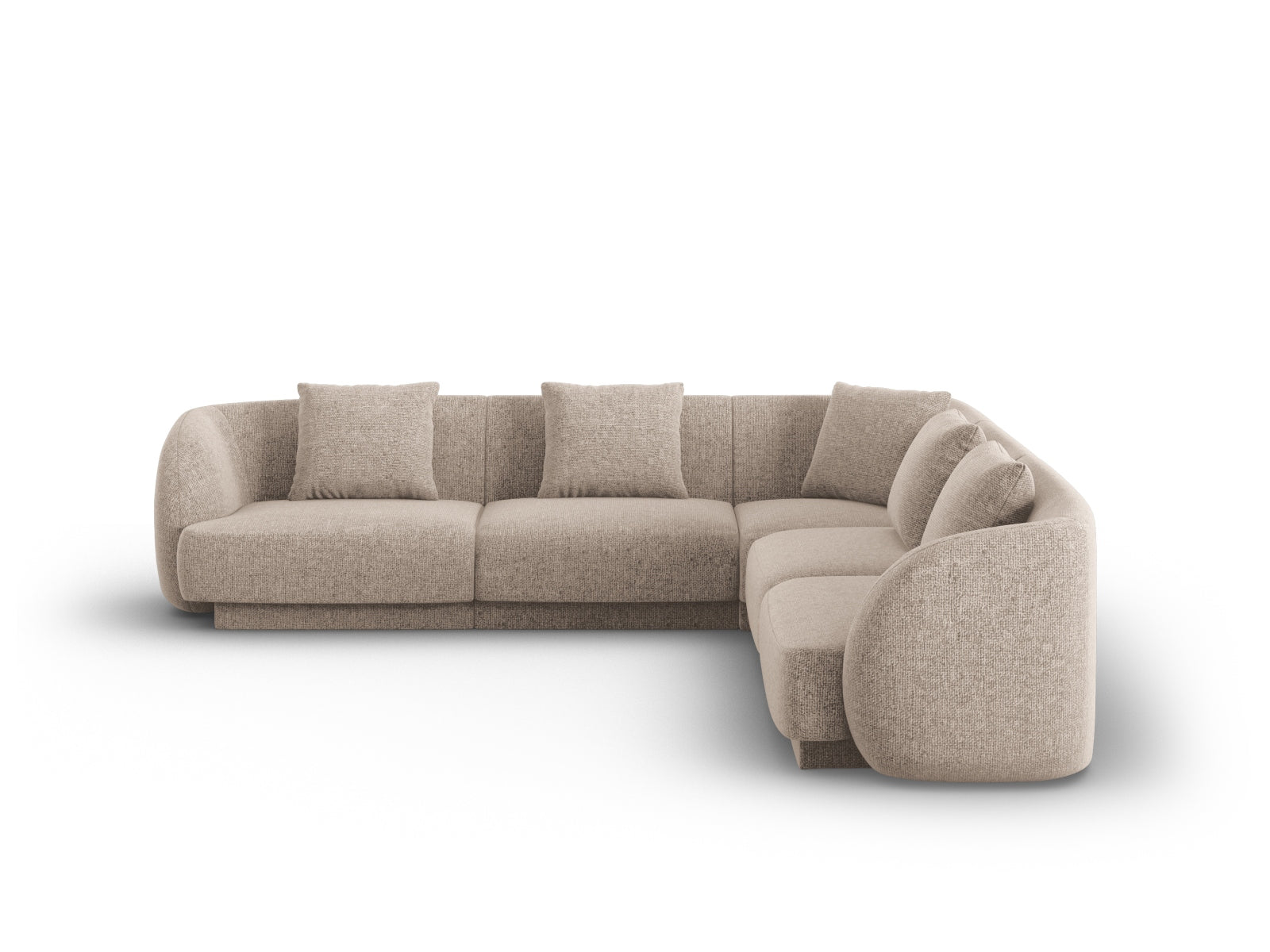 Beige Tulum Ecksofa Reversible 5 Sitzer 255cm von Cosmopolitan Design, stilvolles und modernes Möbelstück für Ihr Wohnzimmer.