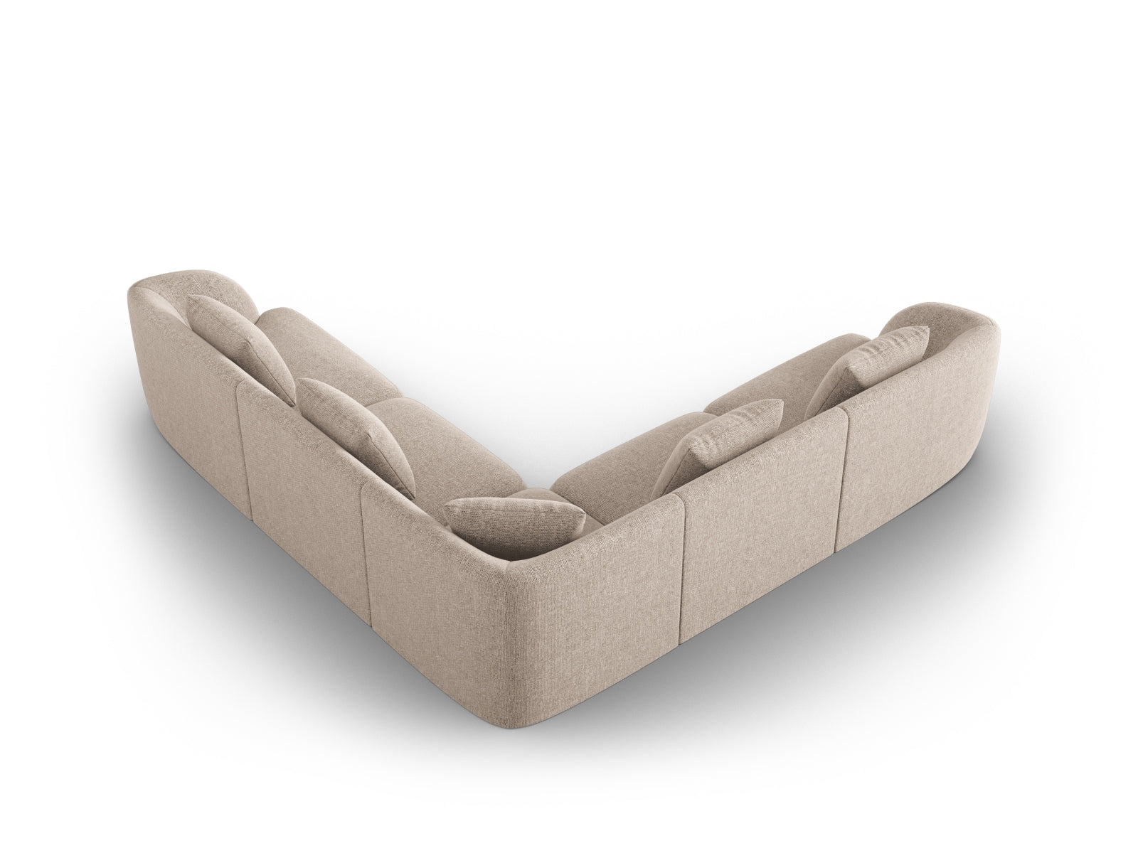 Beige Tulum Ecksofa Reversible 5 Sitzer 255cm von Cosmopolitan Design, elegantes und vielseitiges Sofa für ein modernes Wohnambiente.