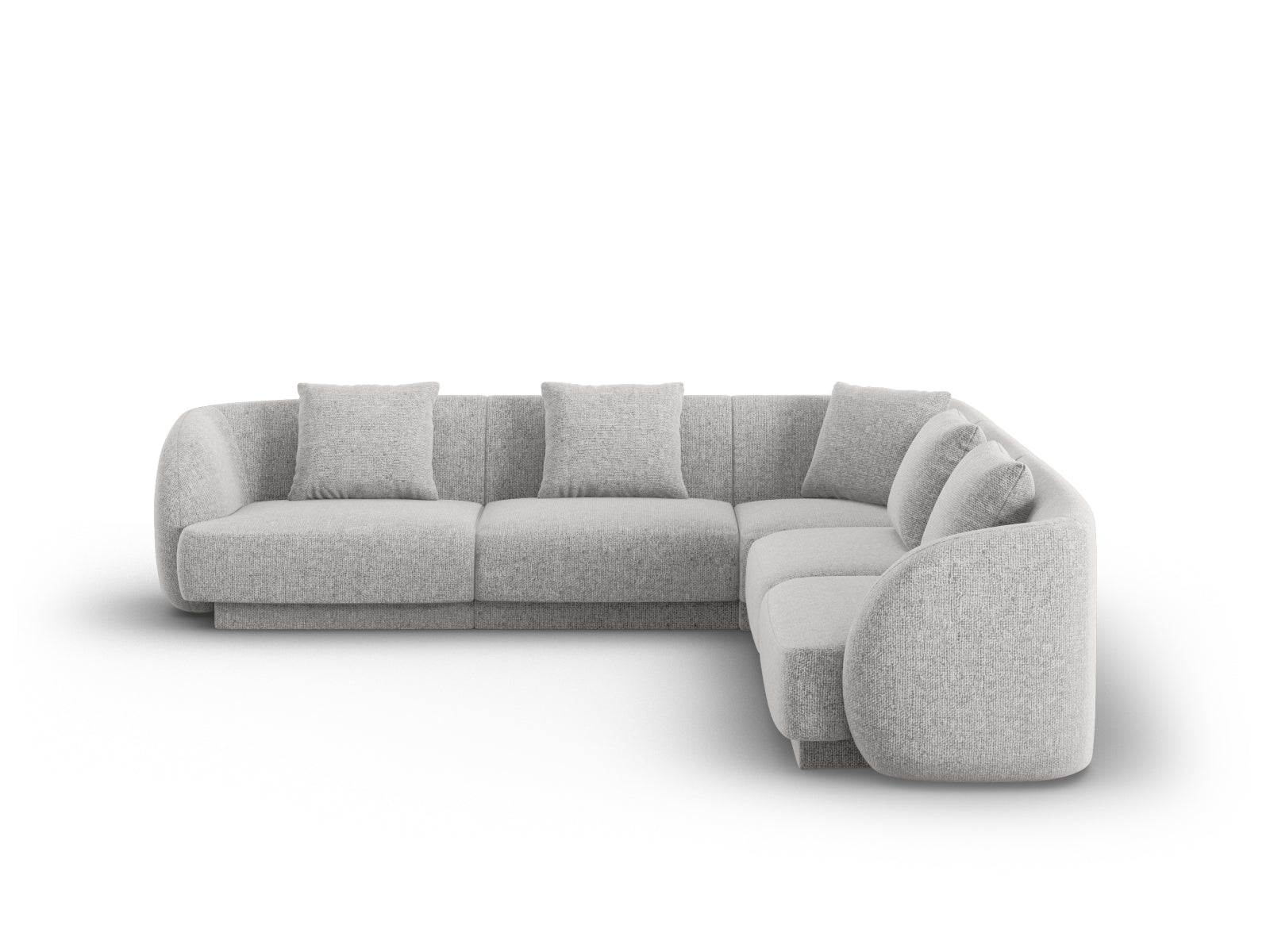 Modernes Tulum Ecksofa in Hellgrau, 5-Sitzer, reversible, 255 cm, stilvolles Design von Cosmopolitan Design für Ihr Zuhause.