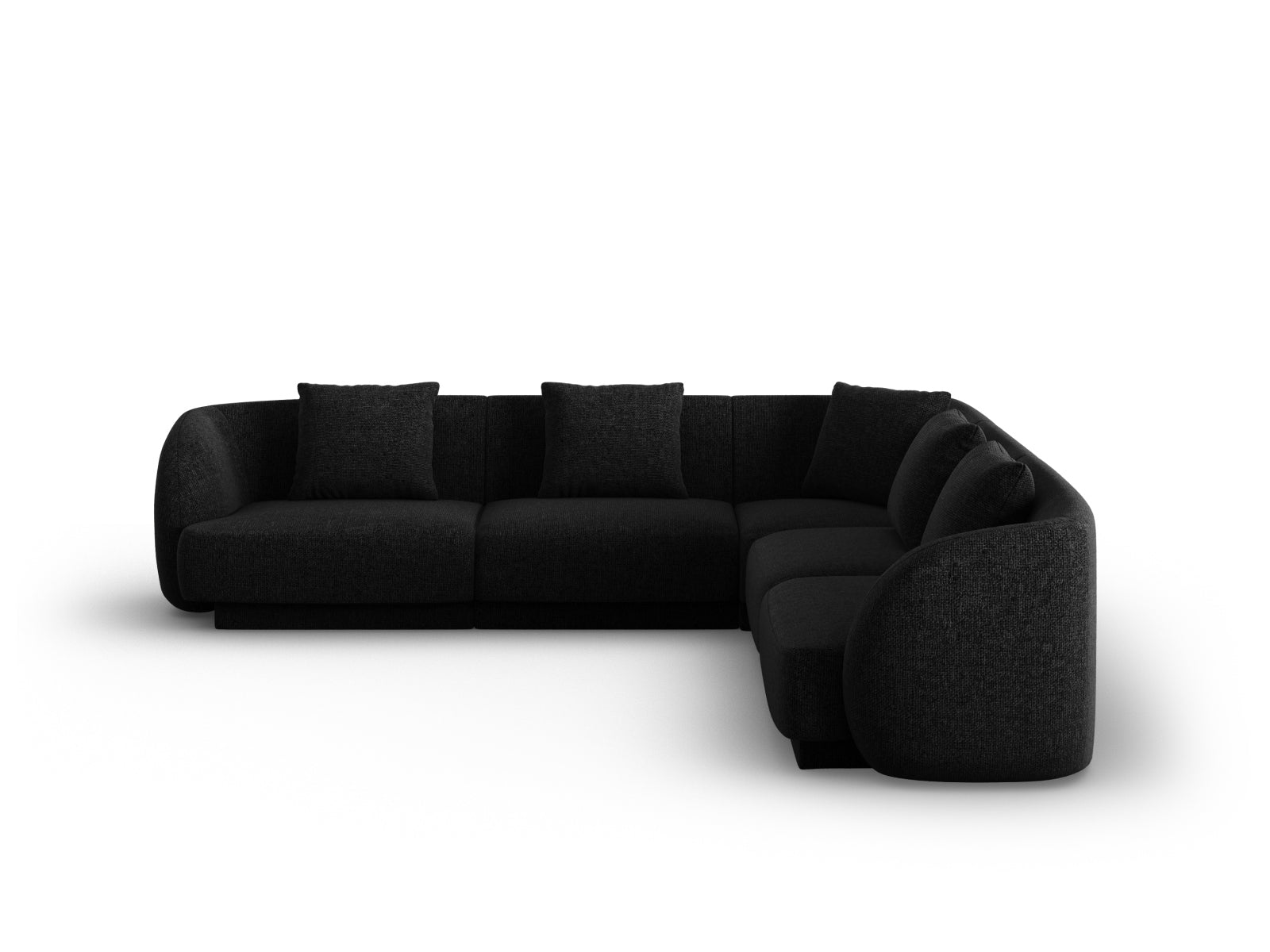 Stylisches Tulum Ecksofa in Schwarz, 5-Sitzer, 255 cm, vielseitig und modern, ideal für jedes Wohnzimmer, von Cosmopolitan Design.