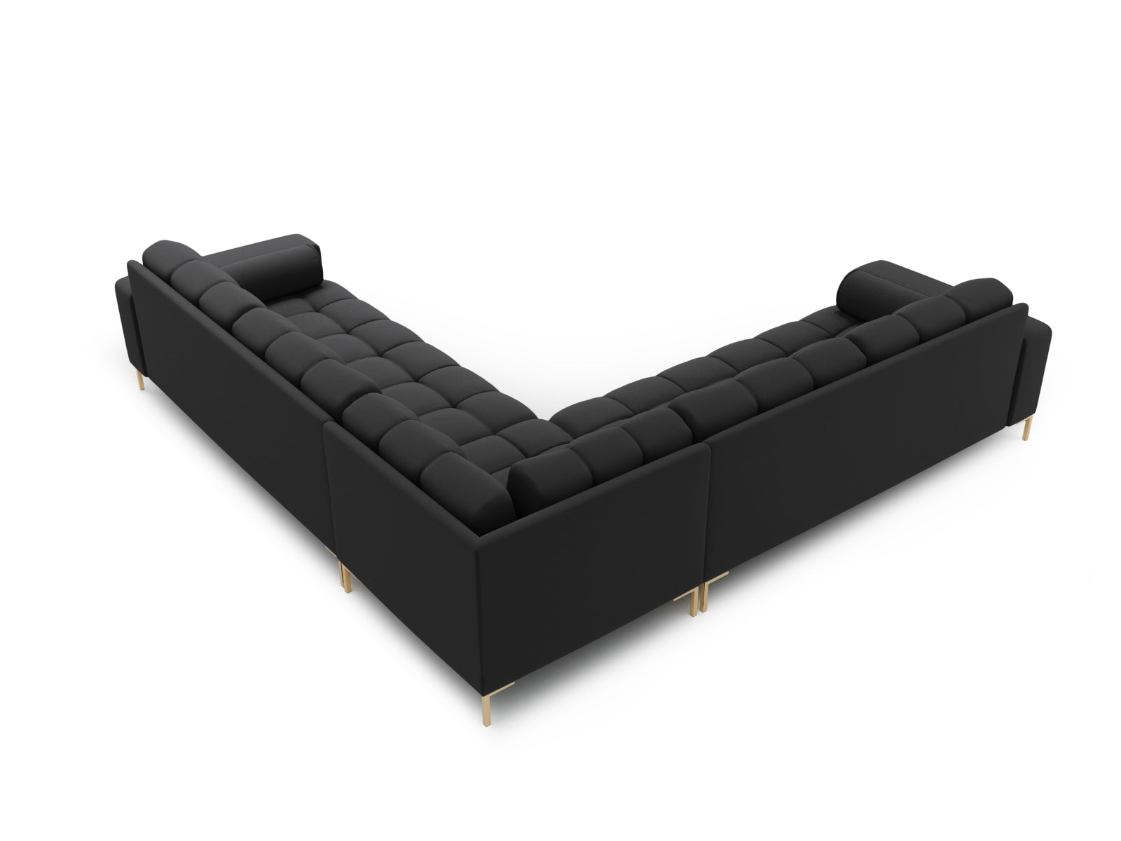 Elegantes 6-Sitzer Ecksofa Symmetric Bali in dunklem Grau, ideal für stilvolle Wohnräume und gesellige Abende von Cosmopolitan Design.