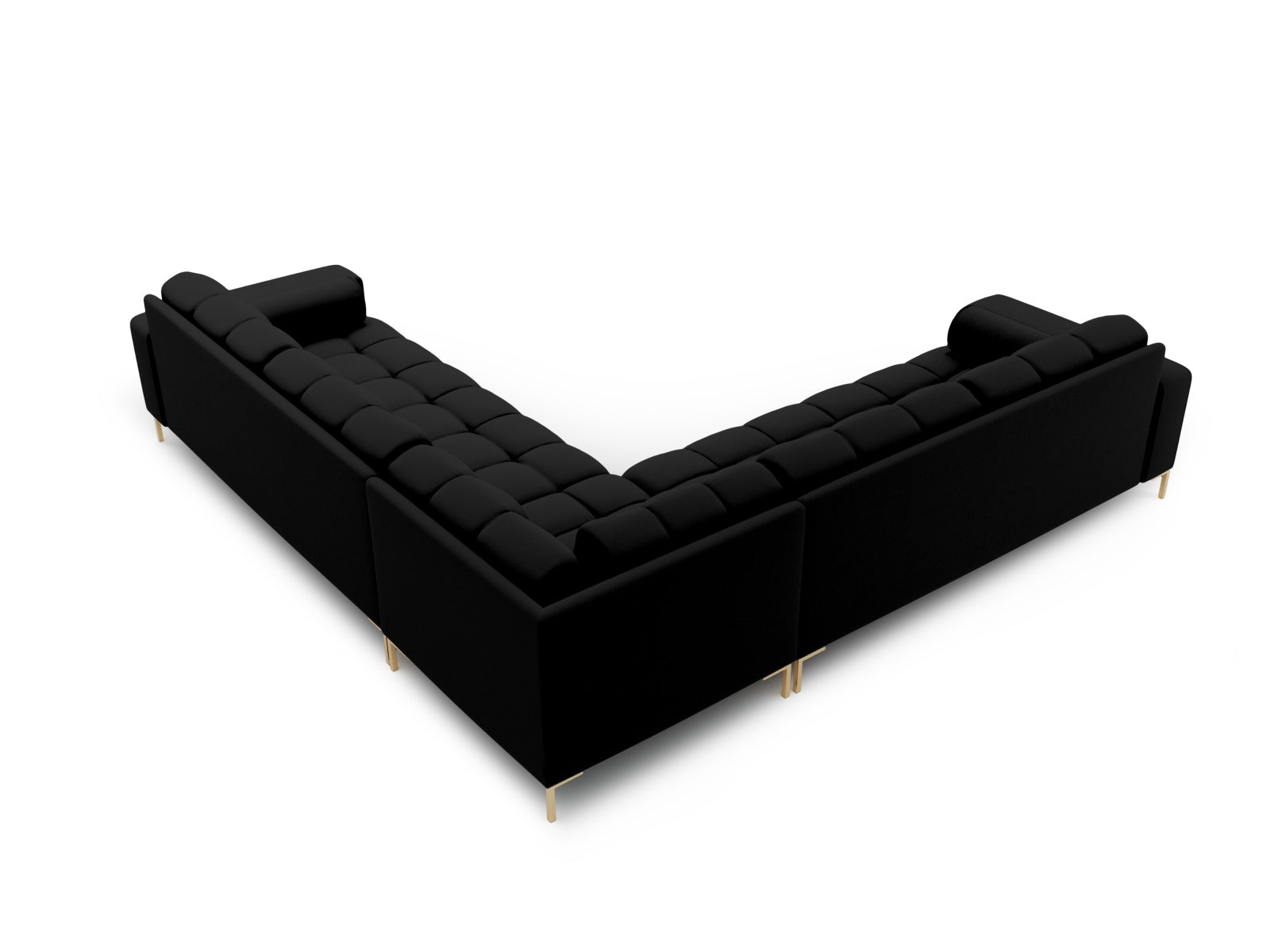 Elegantes 6-Sitzer Ecksofa Symmetric Bali in Schwarz und Neve, ideal für gemütliche Zusammenkünfte und modernes Wohndesign.