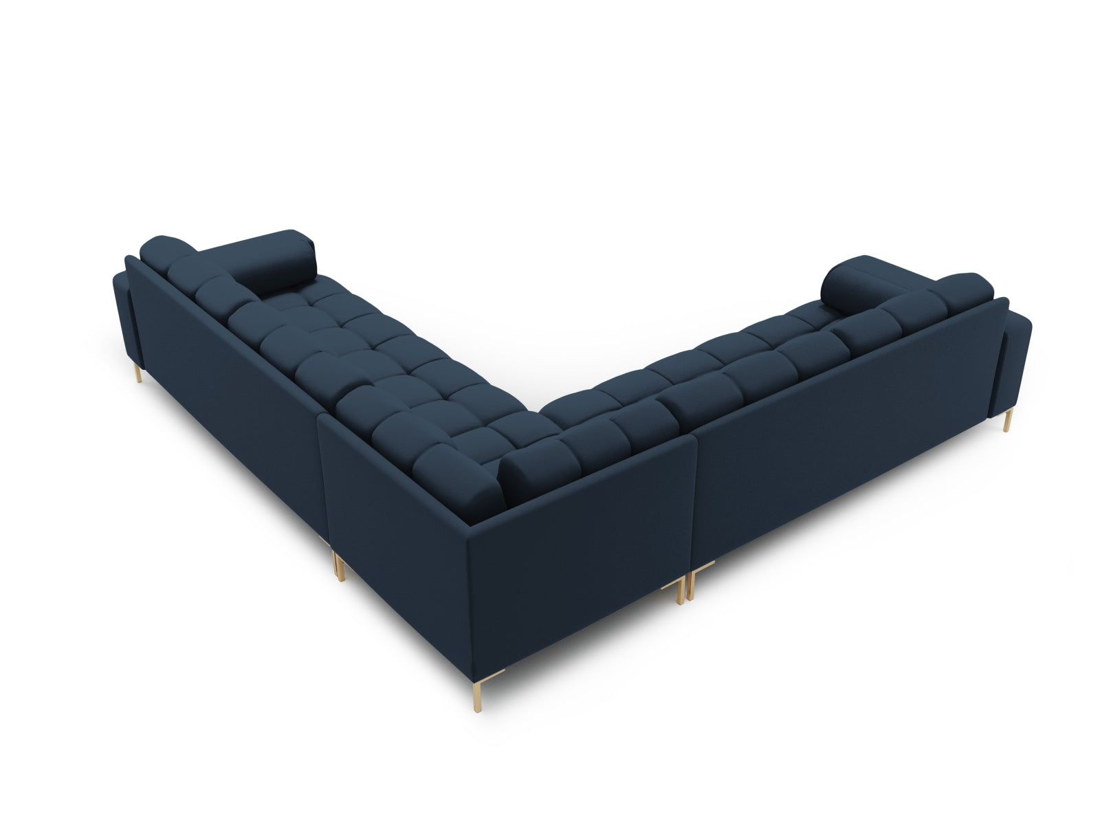 Elegantes 6-Sitzer Ecksofa Symmetric Bali in stilvollem Blau, ideal für gesellige Abende und moderne Wohnräume.