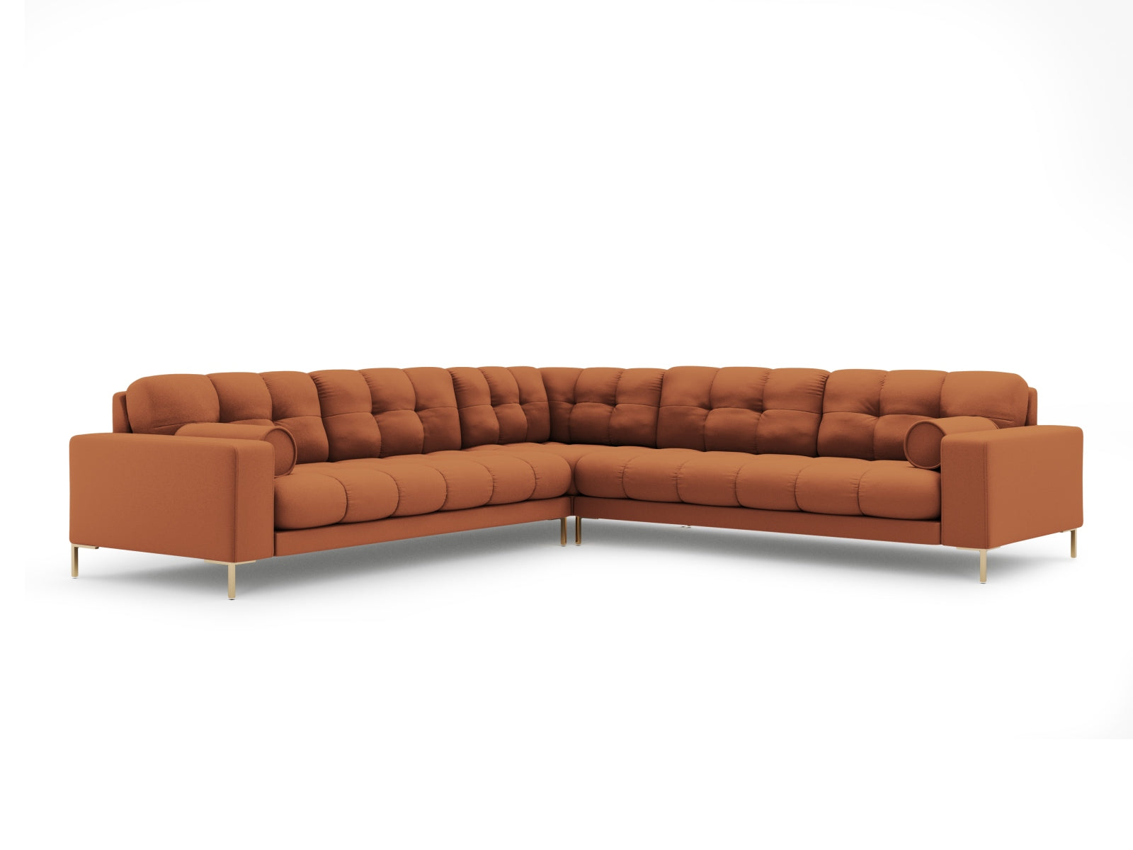Elegantes 6-Sitzer Ecksofa Symmetric Bali in Brick-Neve, ideal für gesellige Abende und stilvolle Wohnräume.